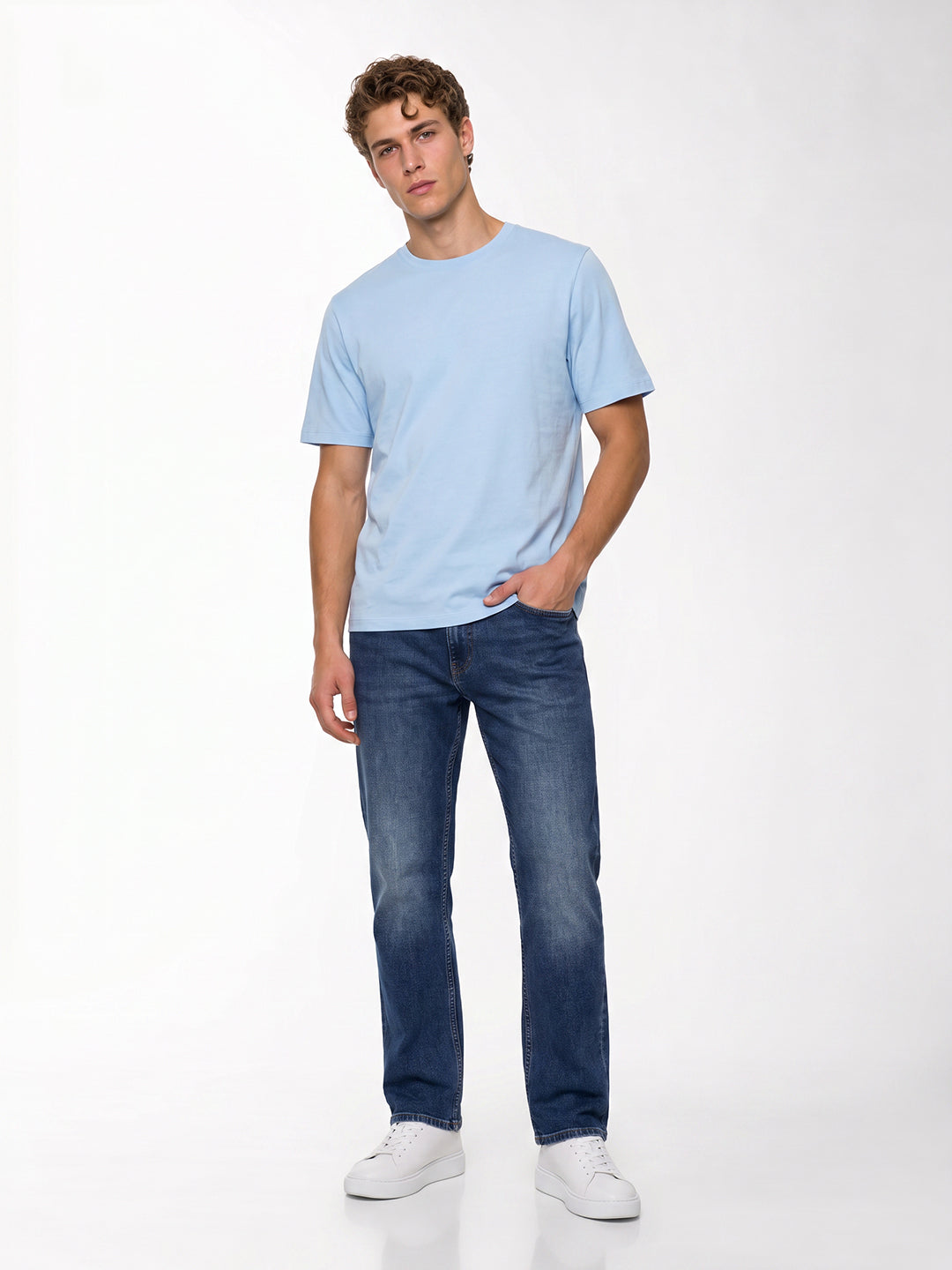 medium blue regular fit jeans