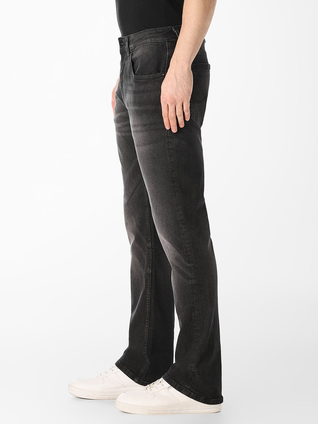 Black Washed Cliff Bootcut Jeans
