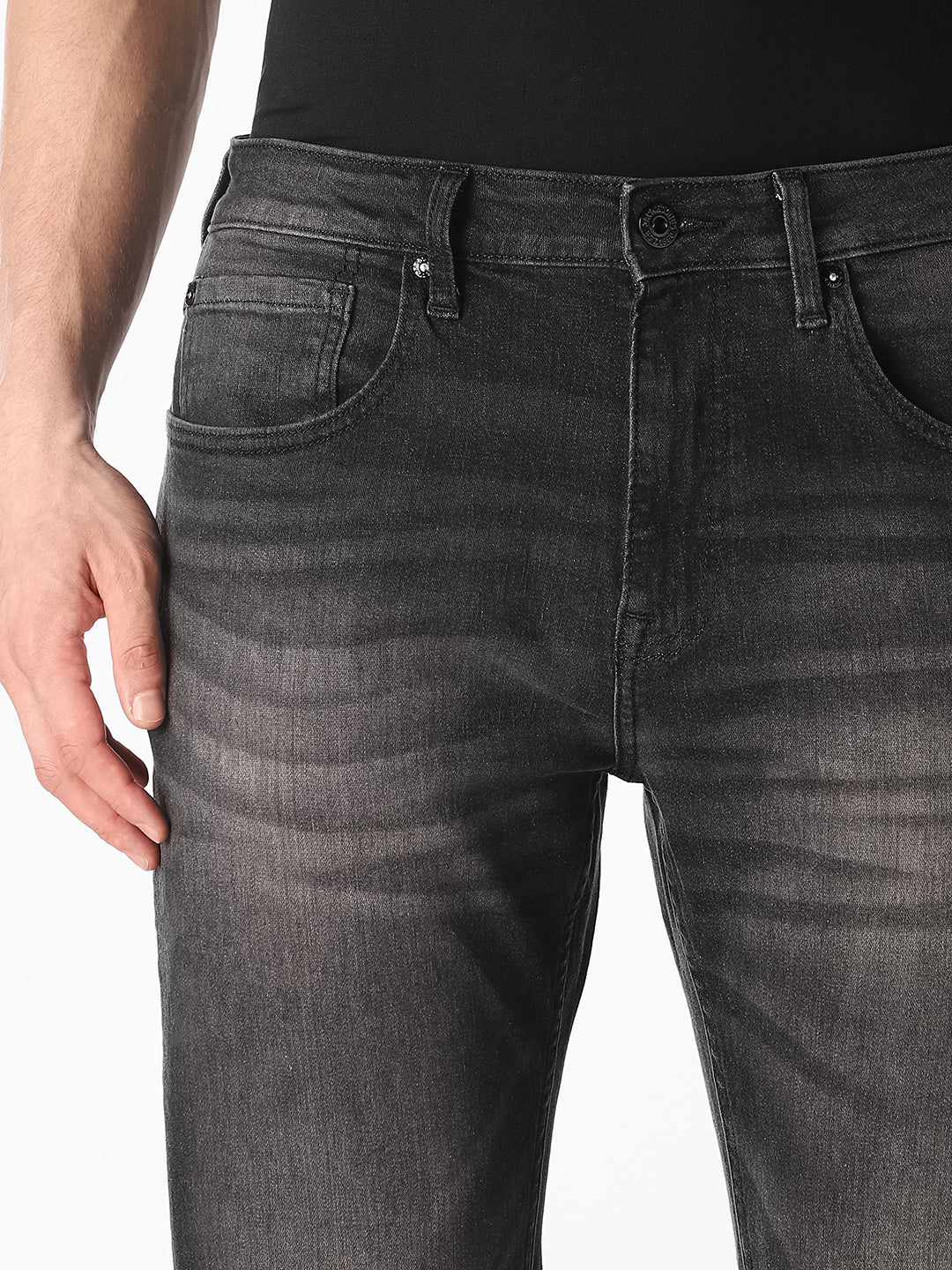 Black Washed Cliff Bootcut Jeans