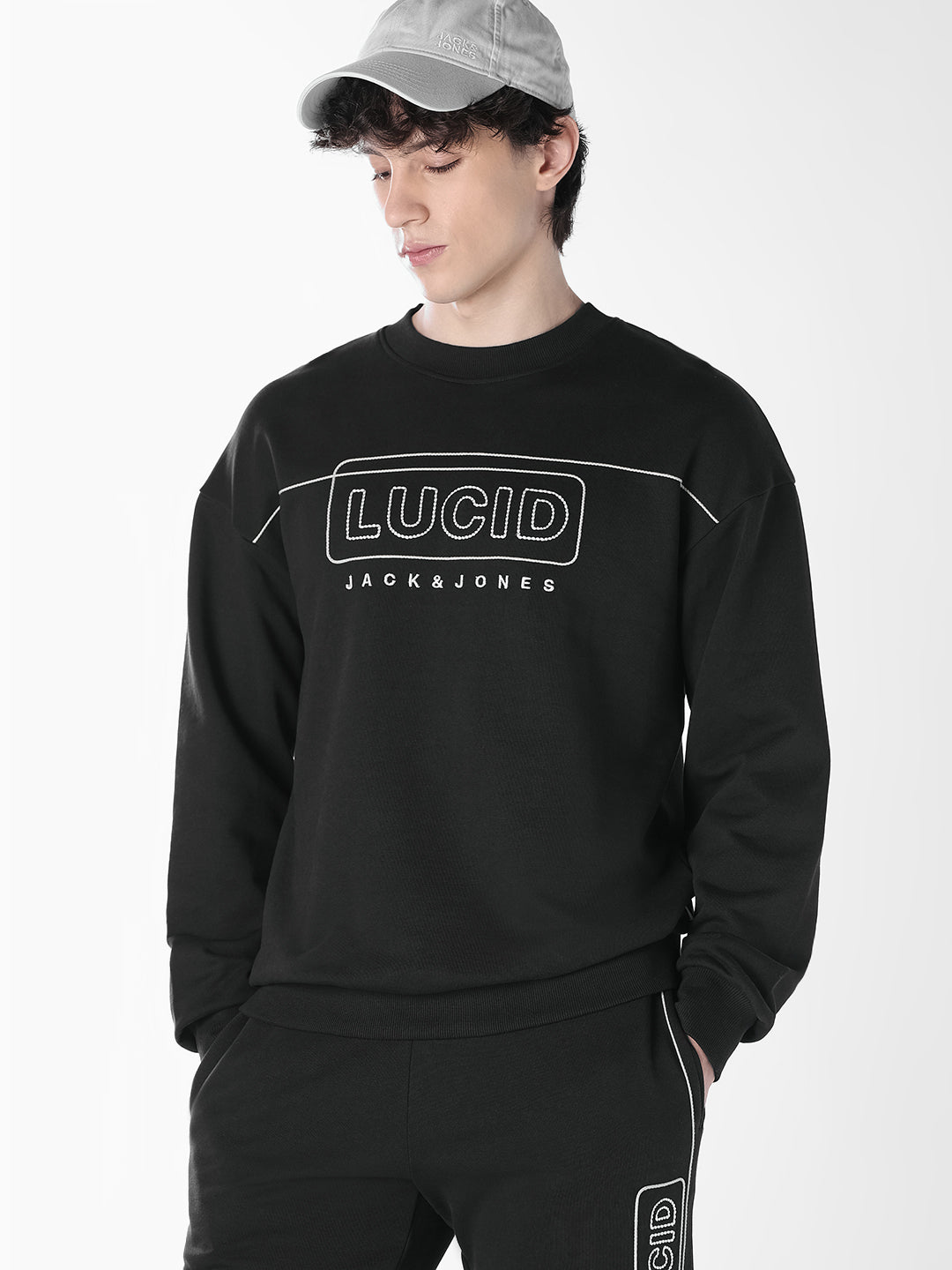 Black Typographic Print Sweatshirt
