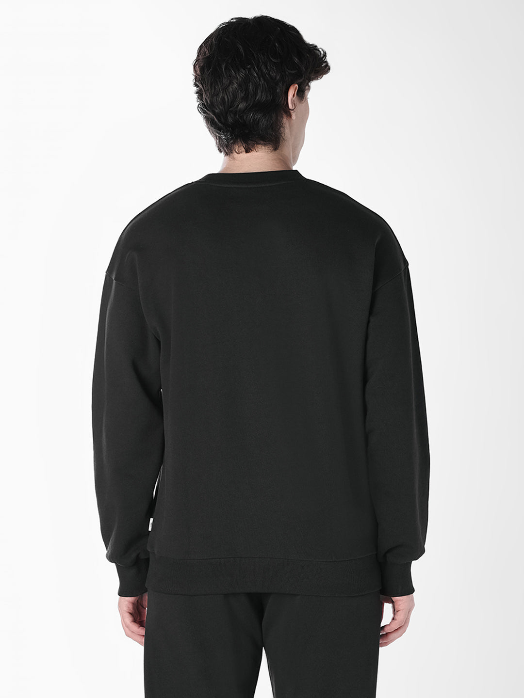 Black Typographic Print Sweatshirt
