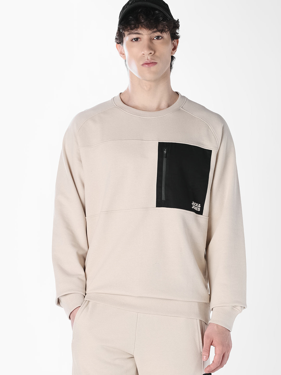 Contrast Zip Pocket Sweatshirt