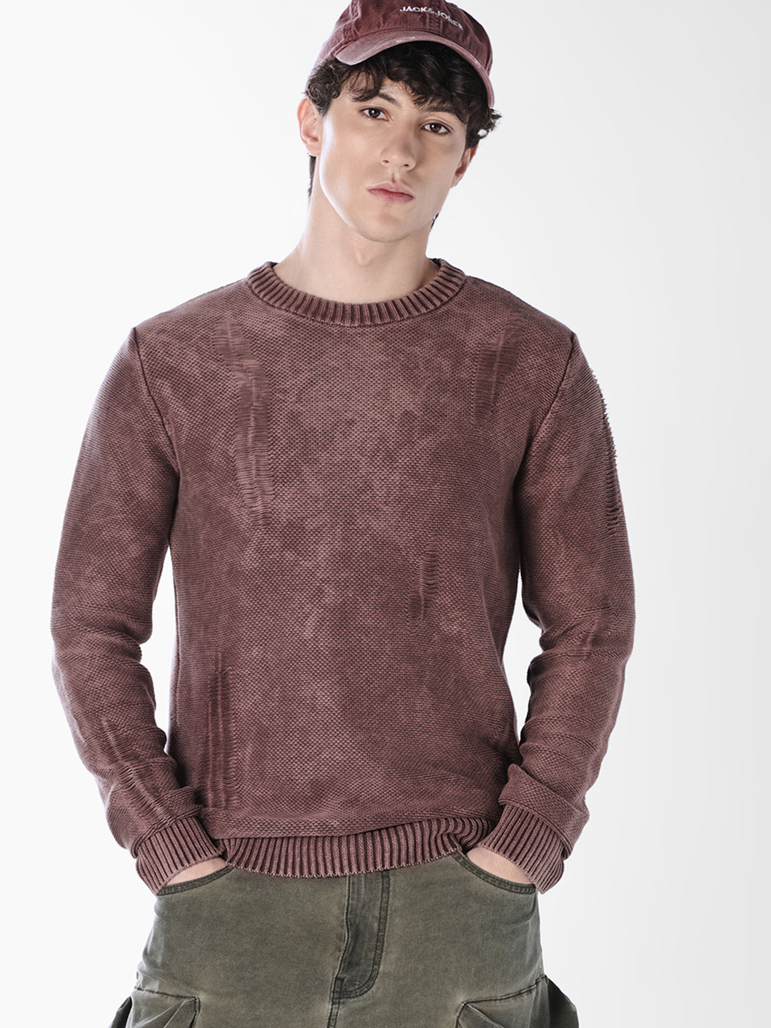 Textured Crew Neck Knit