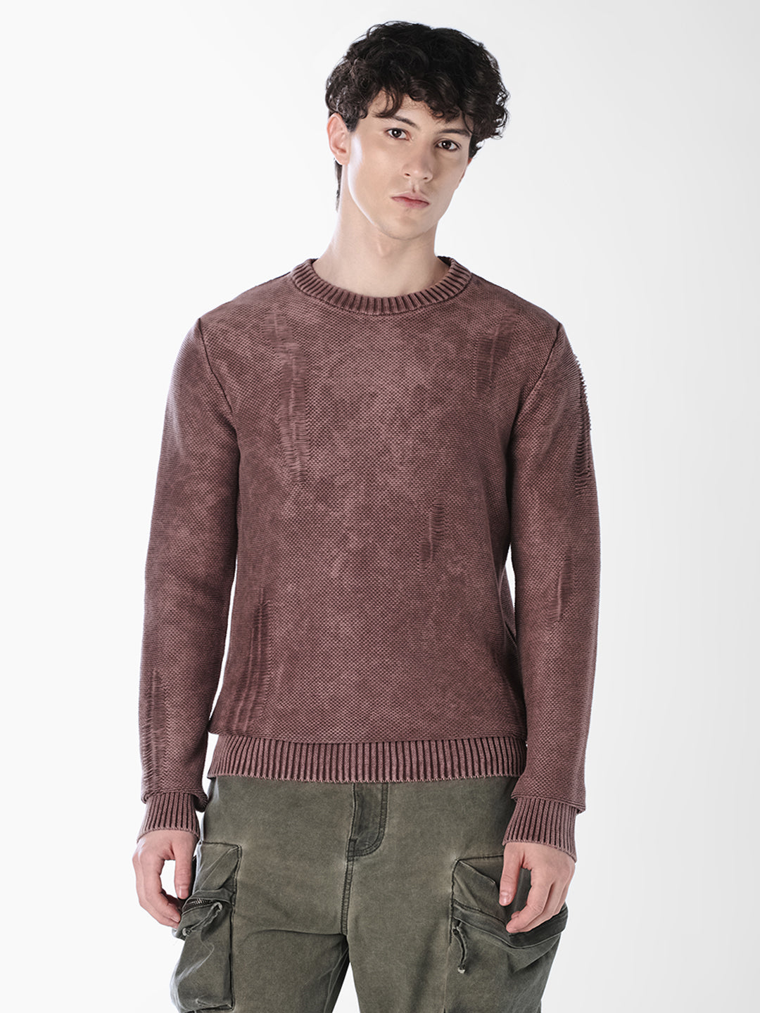 Textured Crew Neck Knit