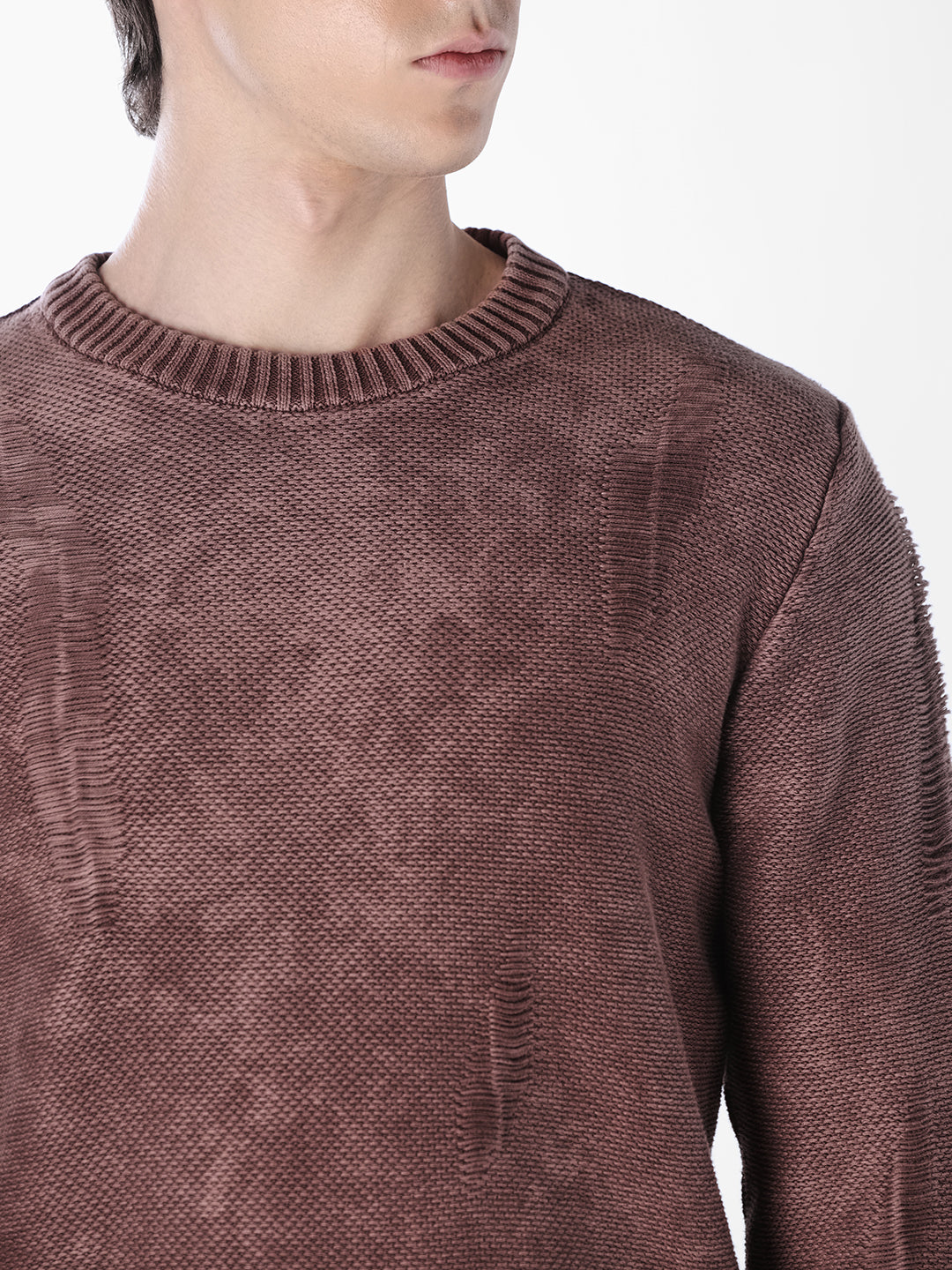 Textured Crew Neck Knit
