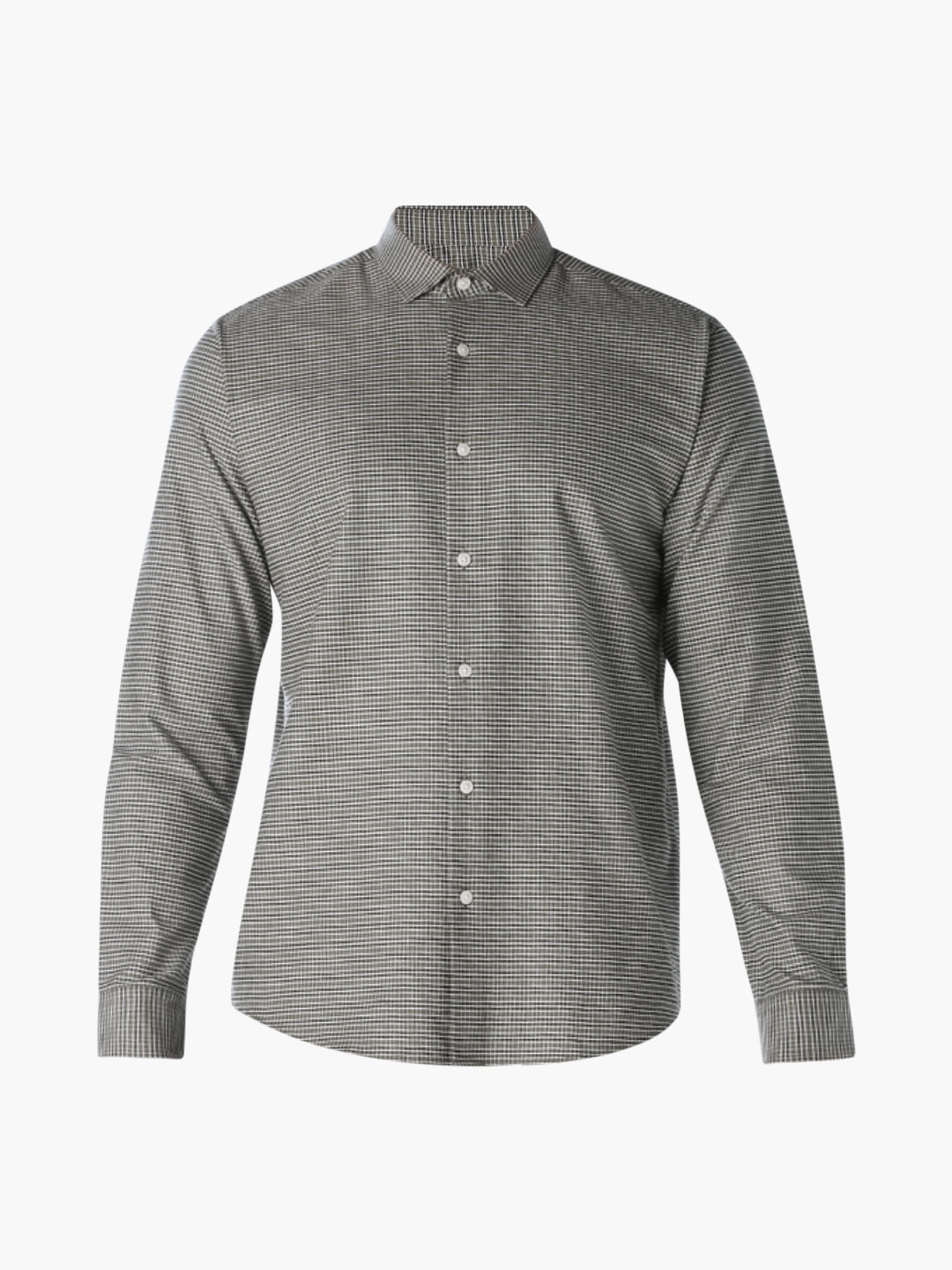 Brushed Micro Check Cotton Shirt