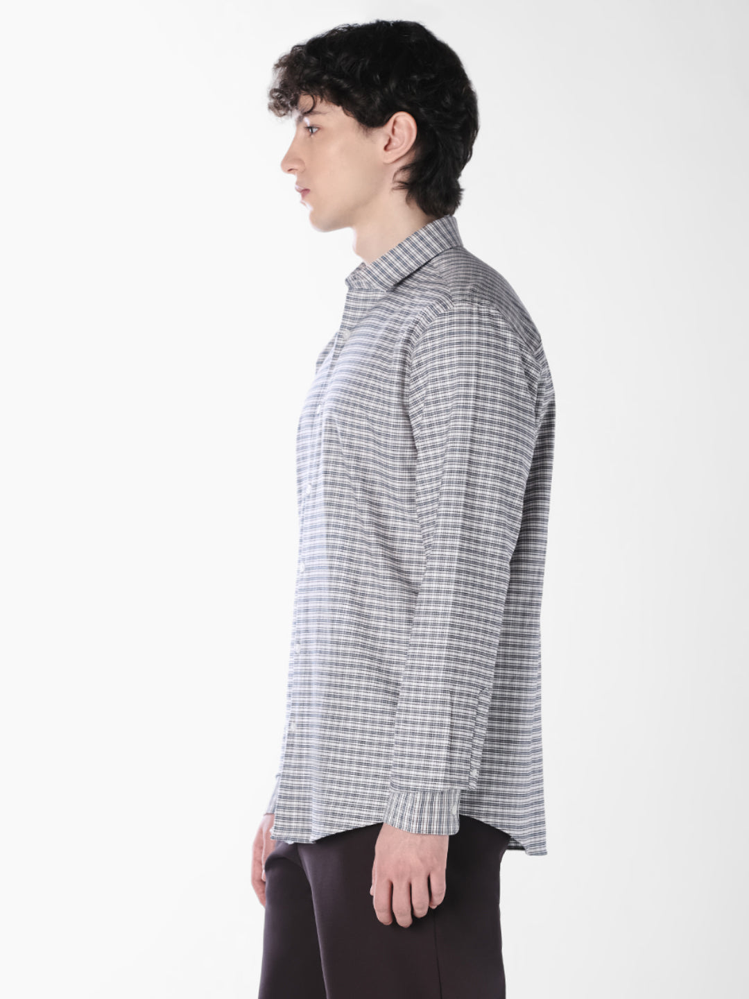 Micro Check Cotton Shirt
