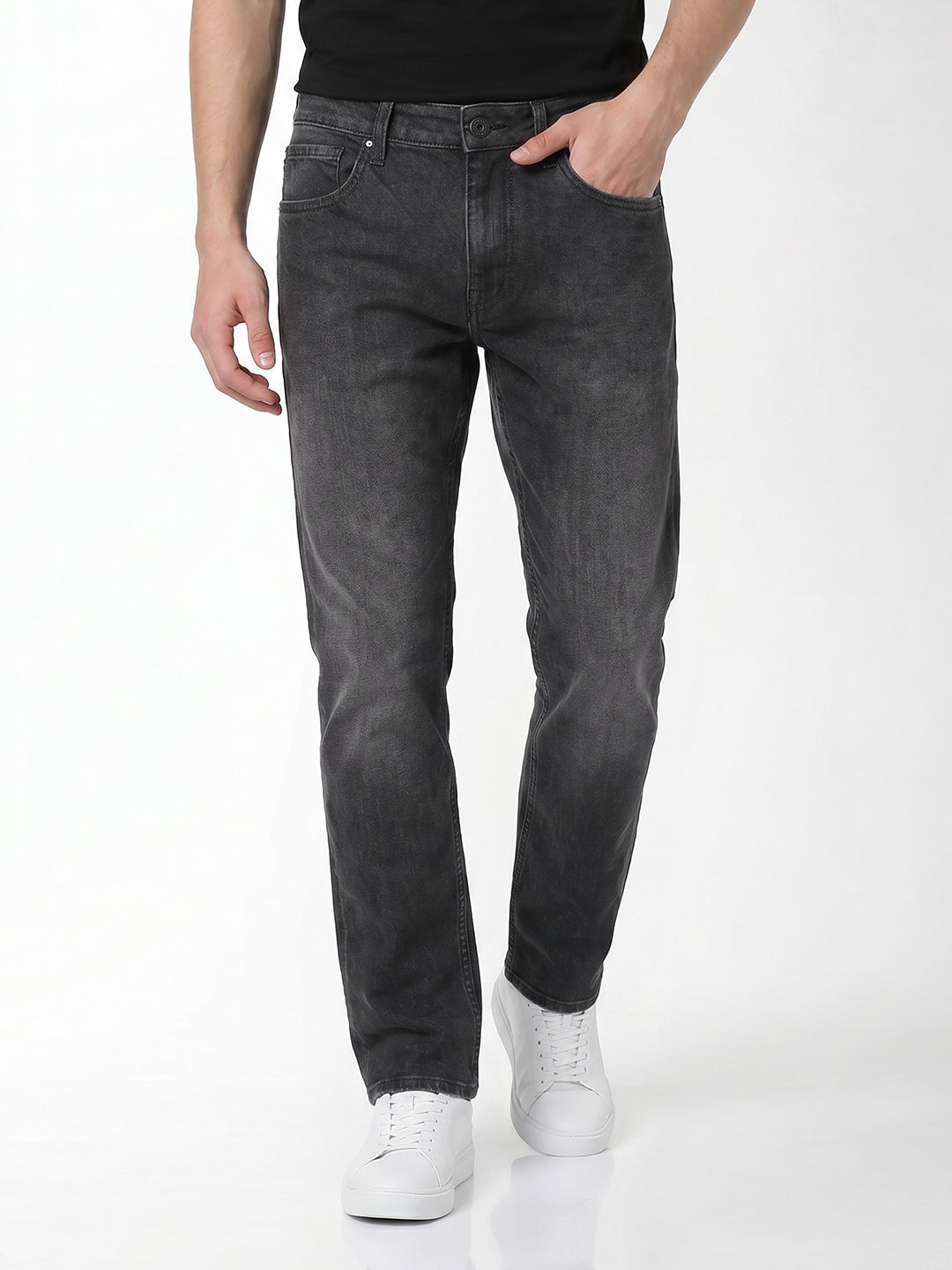 Grey Washed Clark Regular Fit Jeans