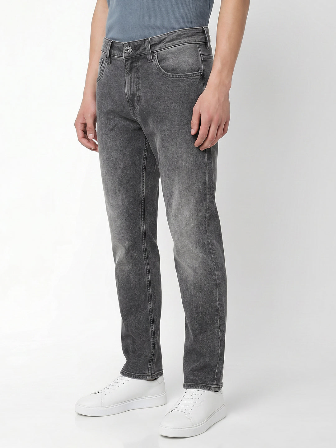 Light Grey Washed Clark Regular Fit Jeans
