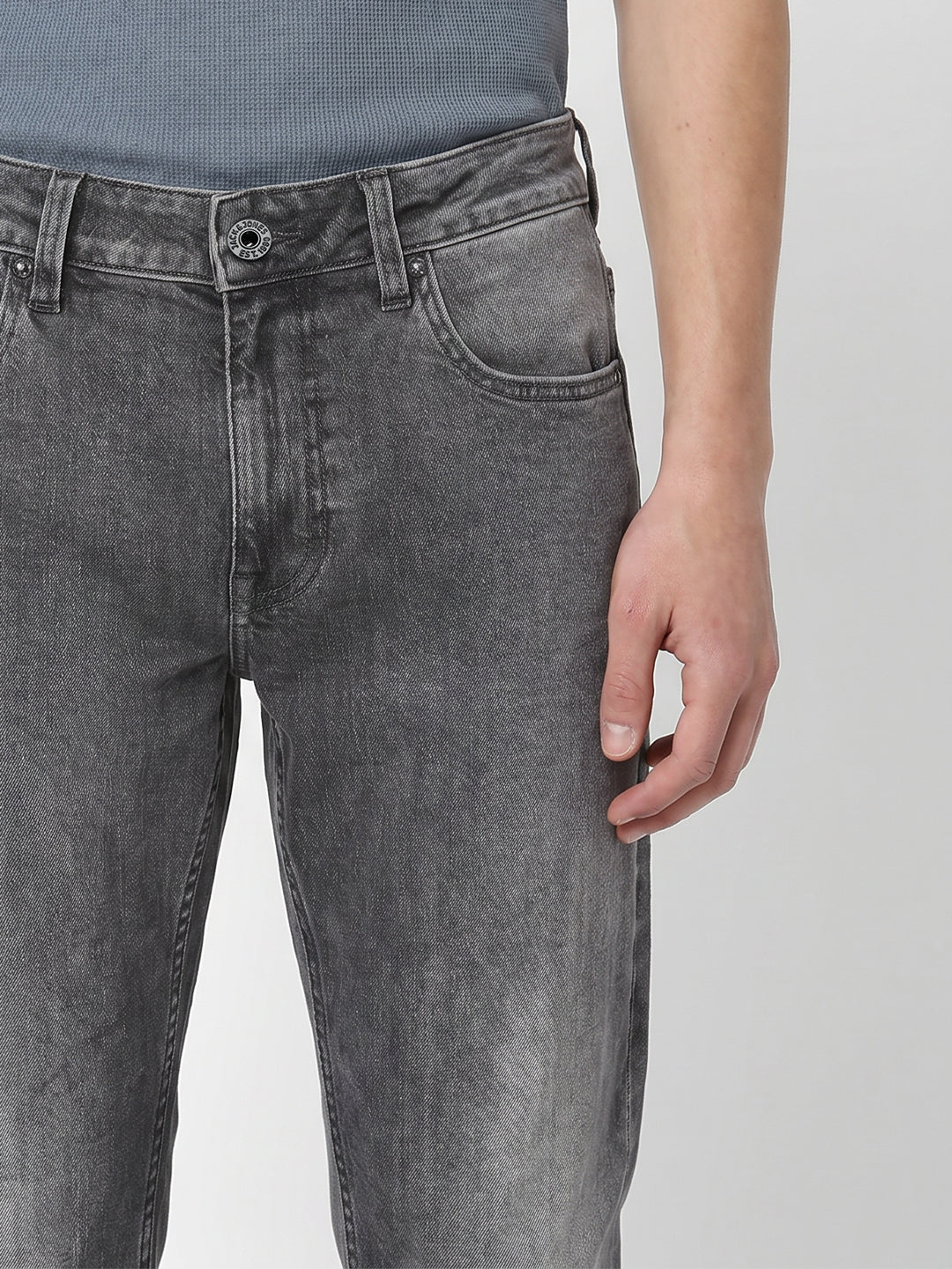 Light Grey Washed Clark Regular Fit Jeans