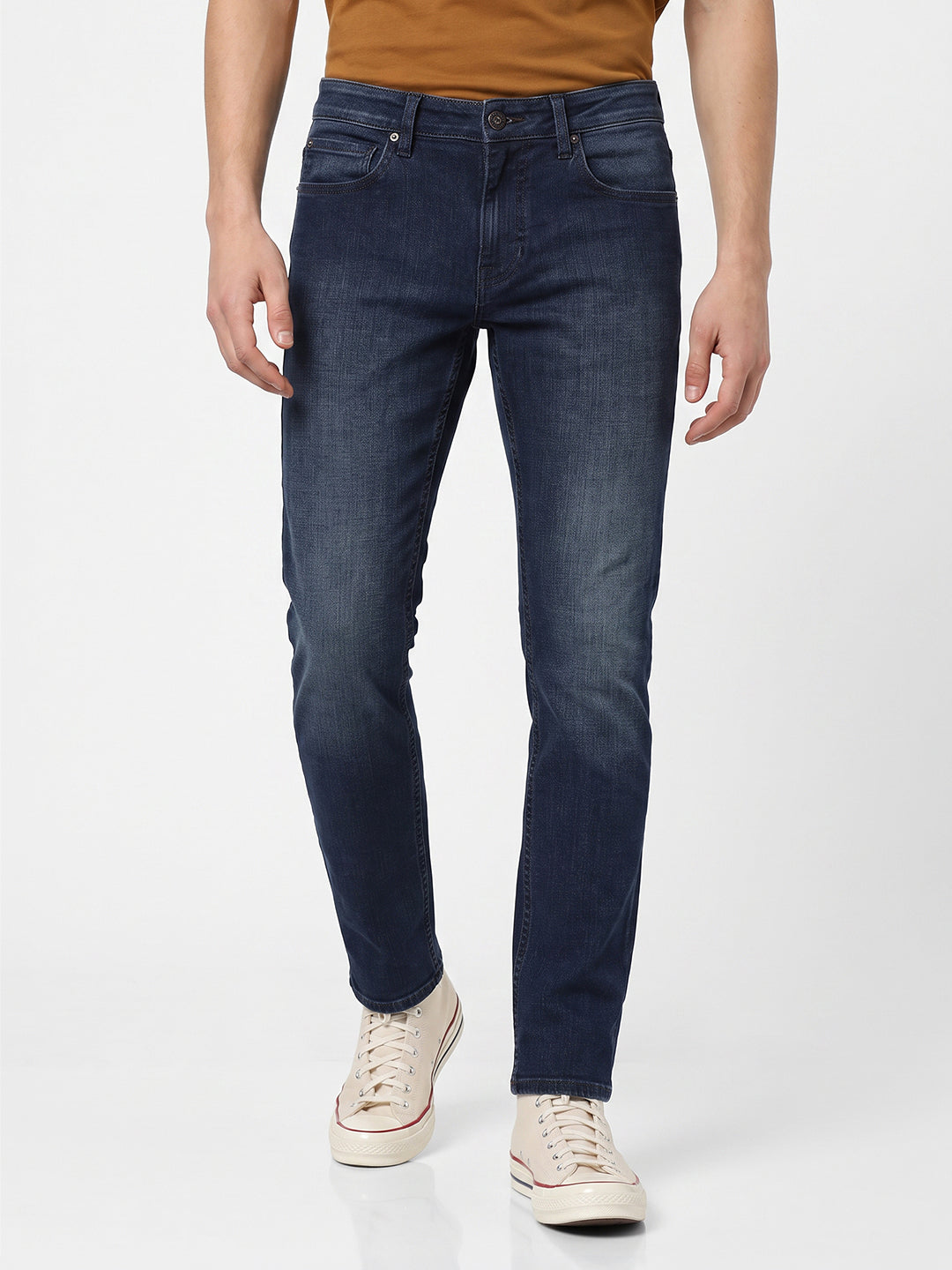 Dark Blue Low Rise Slim Fit Jeans