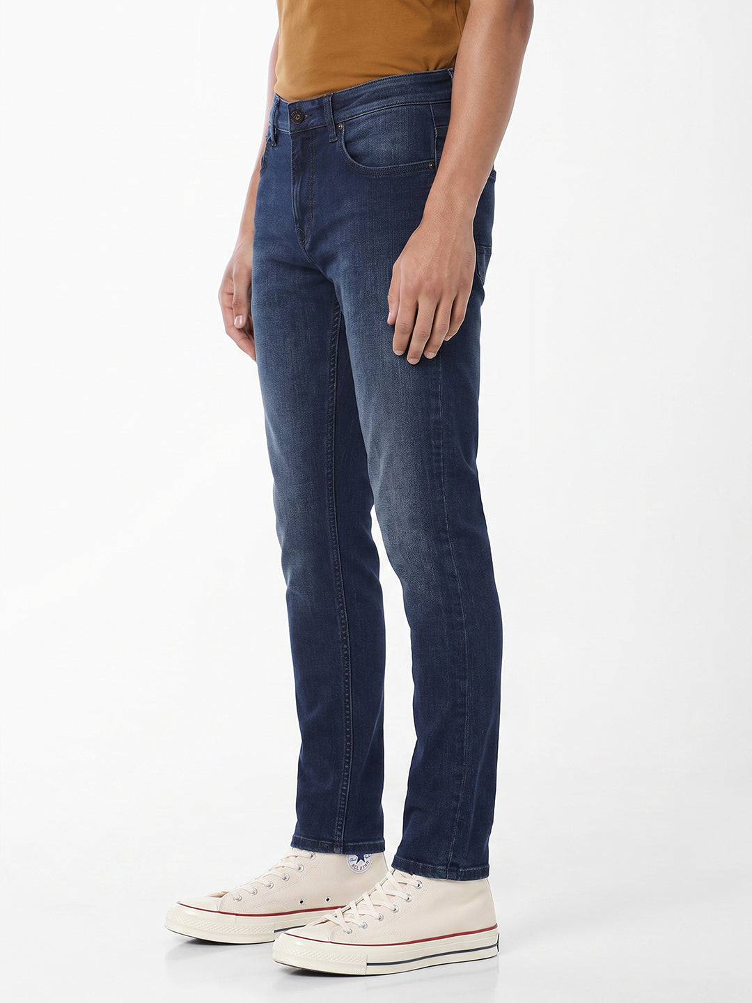 Dark Blue Low Rise Slim Fit Jeans