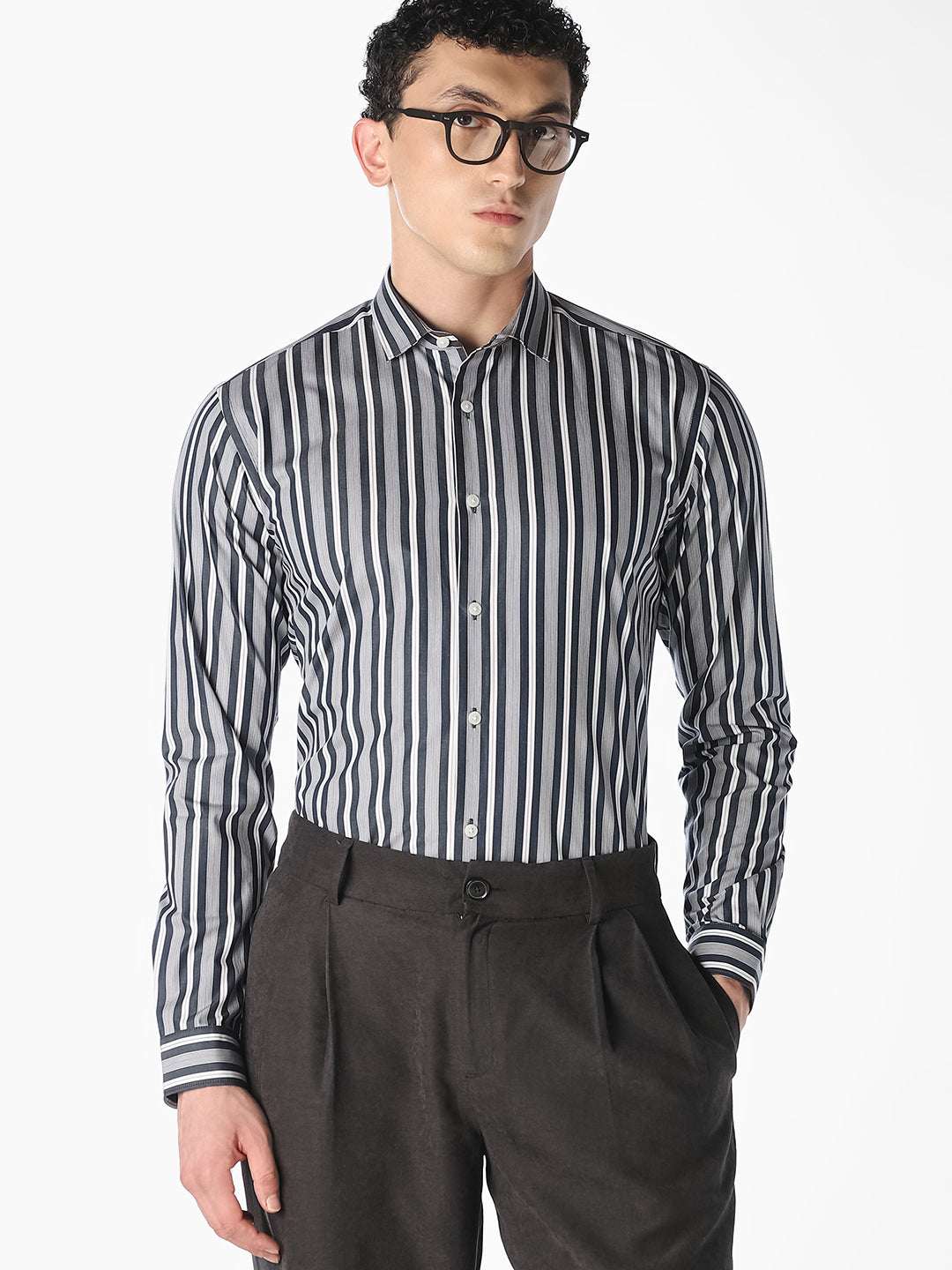 Striped Cotton Shirt - S