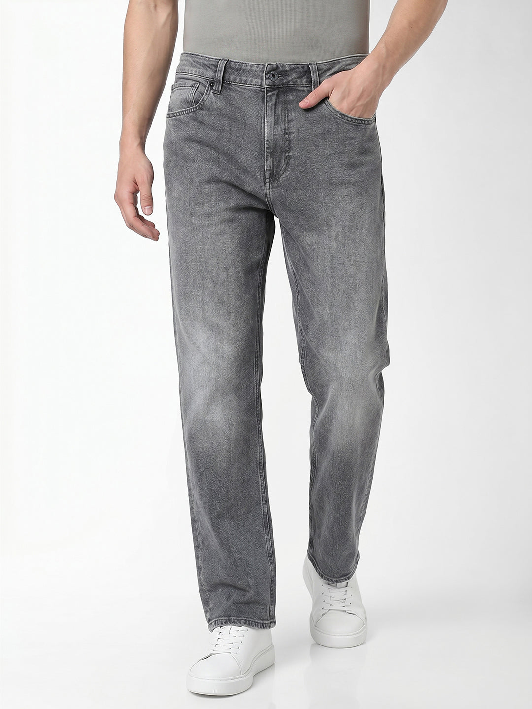 Grey Washed Dario Loose Fit Jeans - 28/30