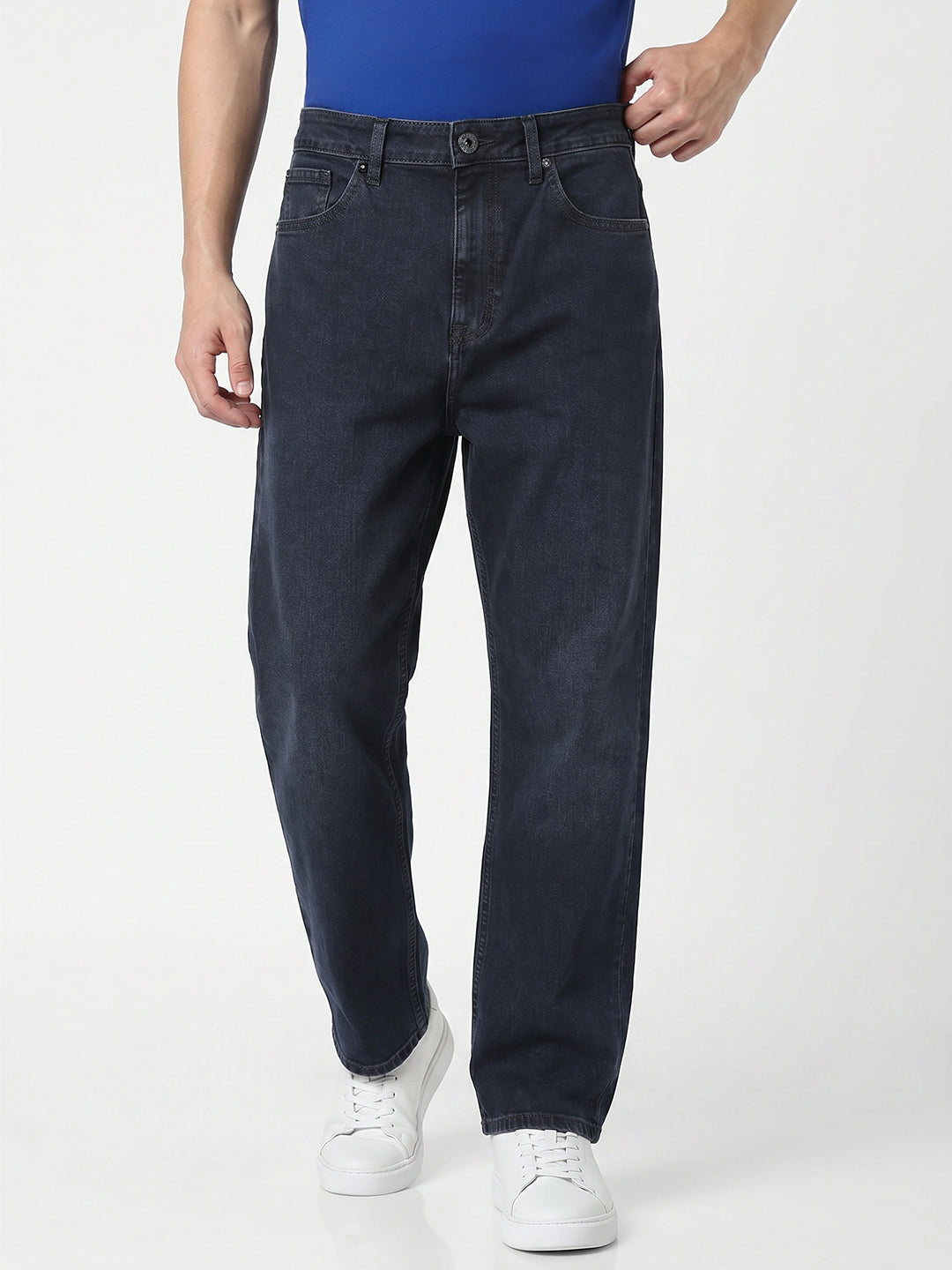 Dark Blue Washed Dario Loose Fit Jeans
