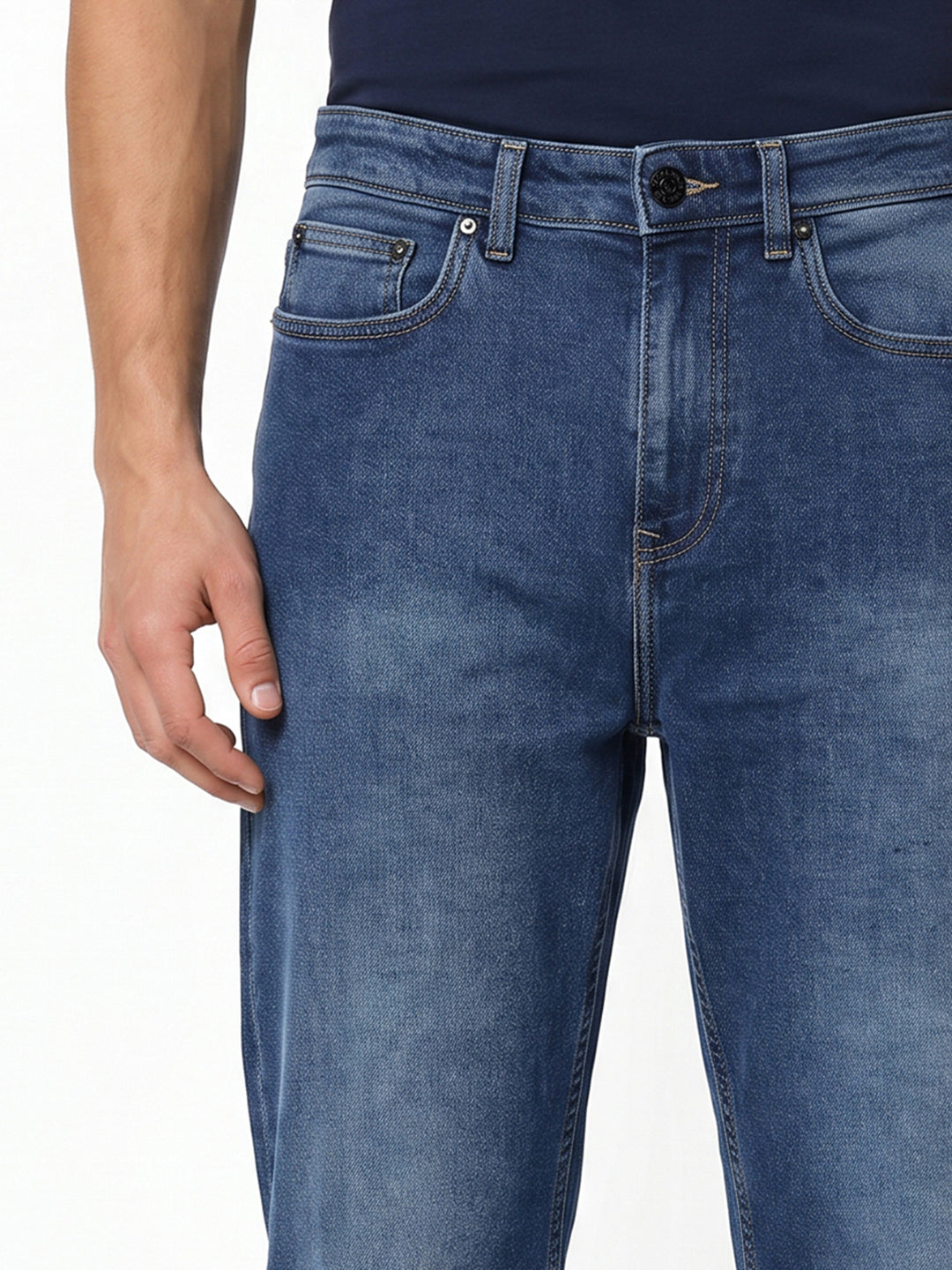 Blue High Rise Loose Fit Jeans