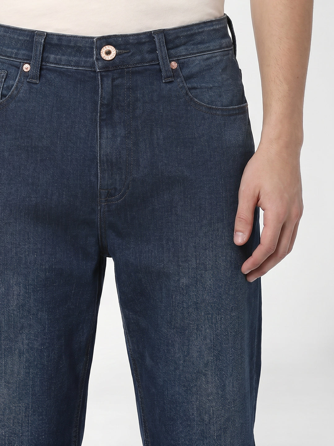 Dark Blue Washed Dario Loose Fit Jeans
