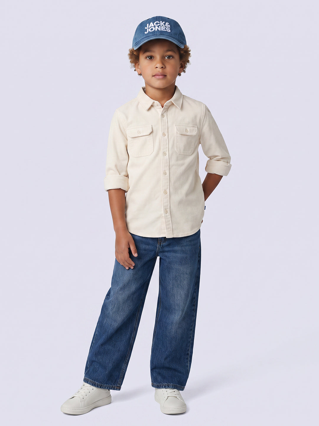 Boys Off-White Corduroy Shirt