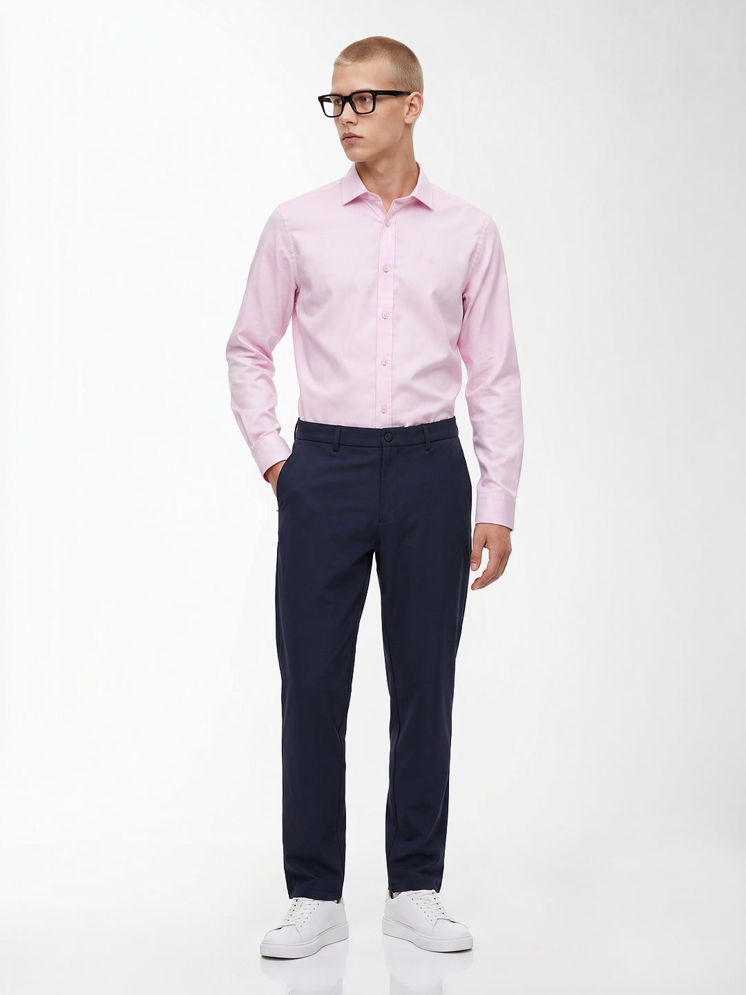 Navy Blue Regular Fit Chinos