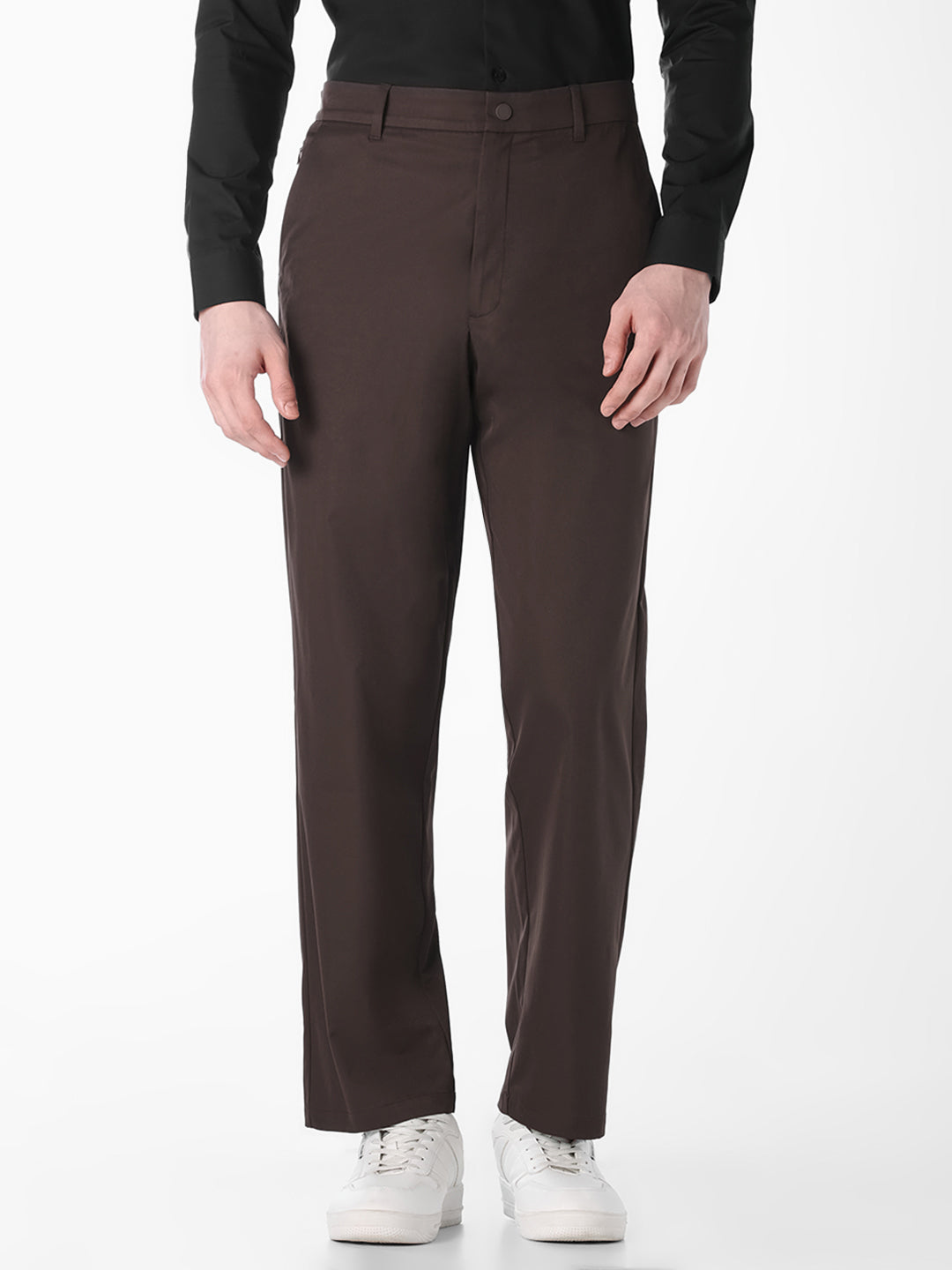 Dark Brown Regular Fit Chinos