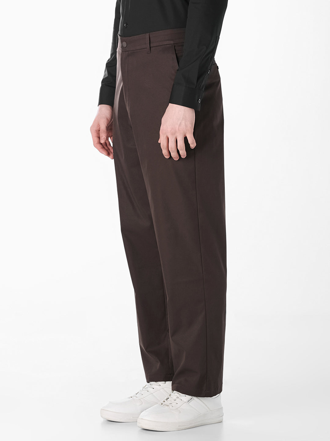 Dark Brown Regular Fit Chinos