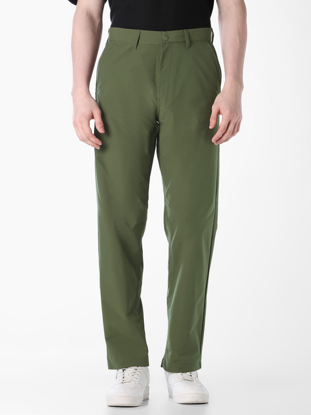 Olive Green Regular Fit Chinos