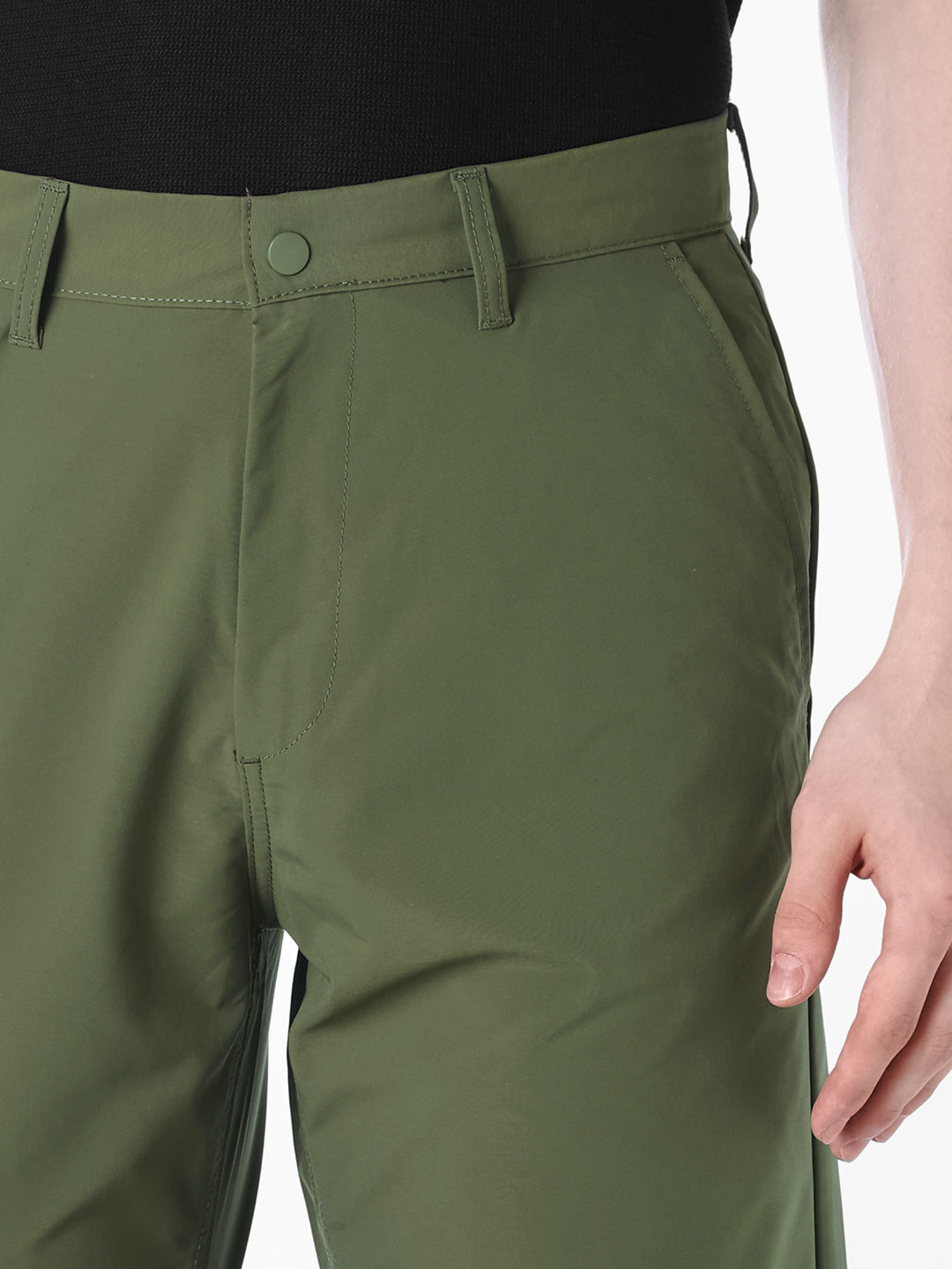 Olive Green Regular Fit Chinos