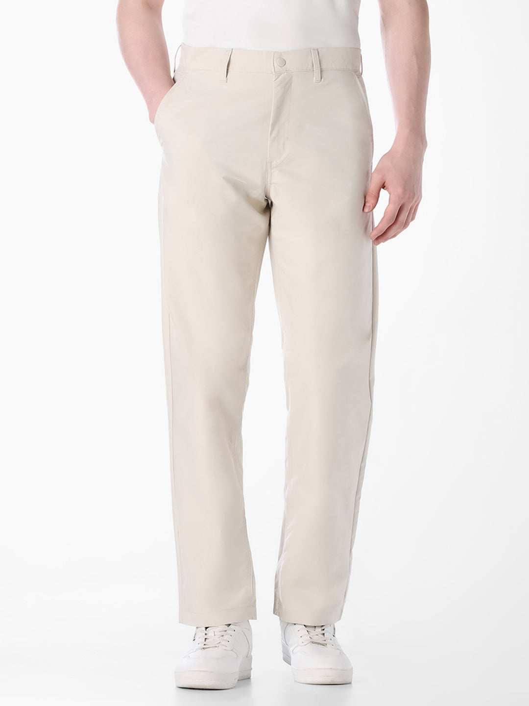Beige Regular Fit Chinos