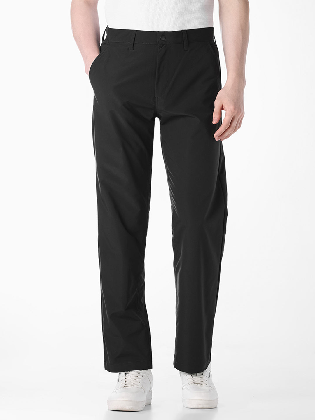 Black Regular Fit Chinos