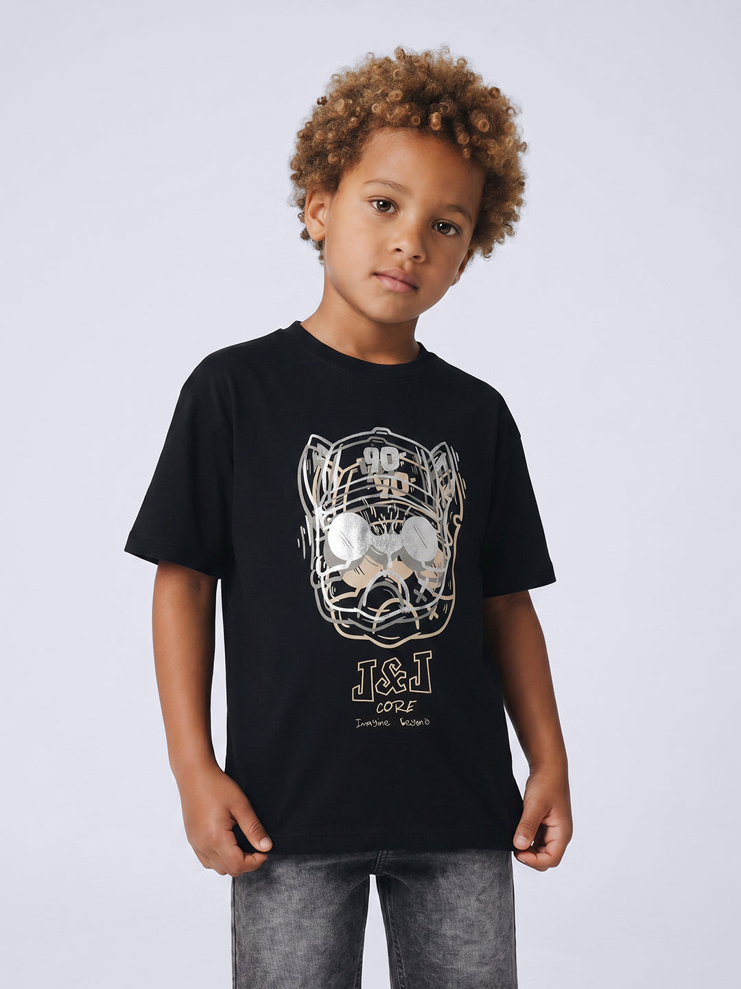 Boys Foil Print Cotton T-shirt