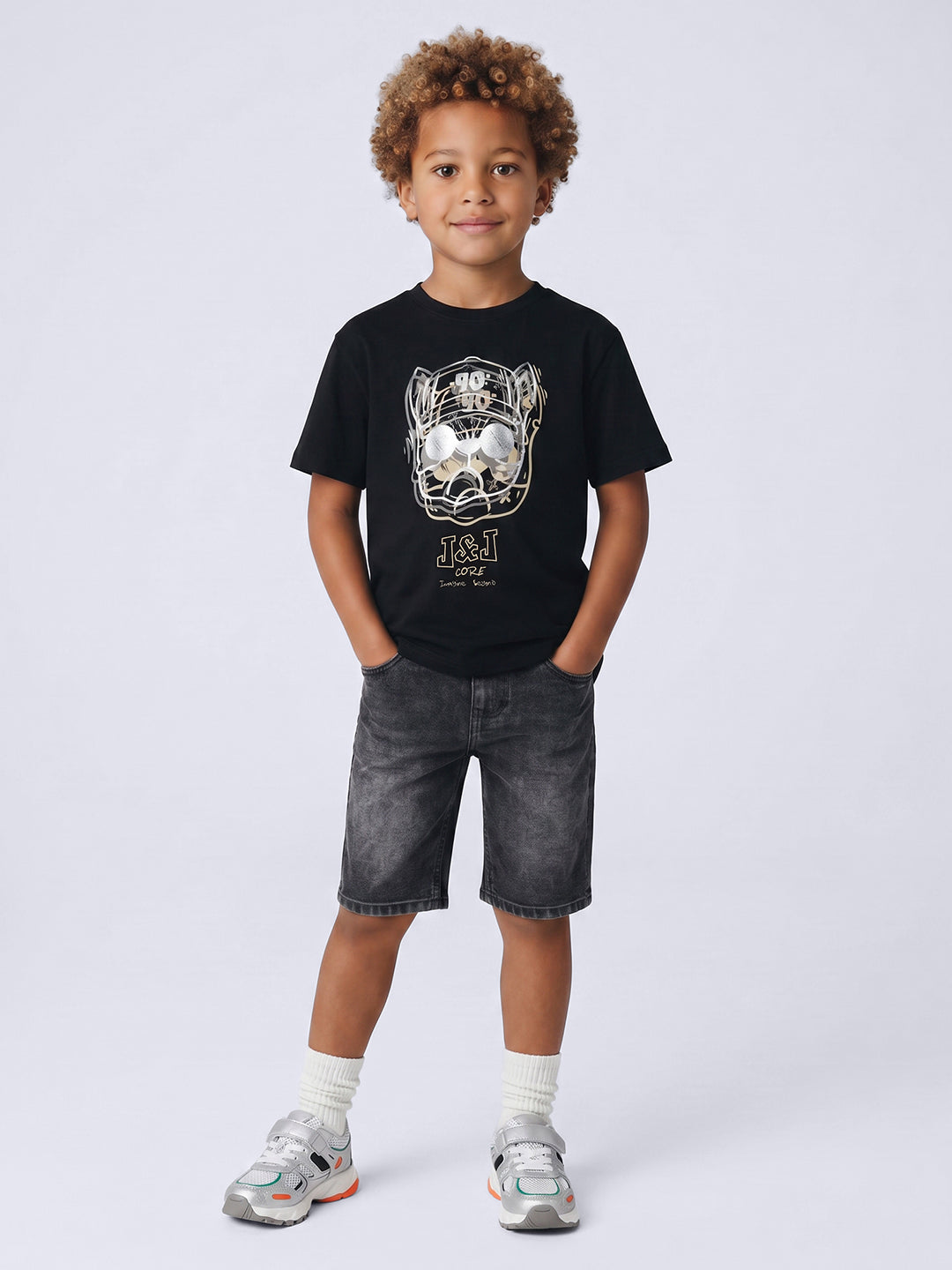 Boys Foil Print Cotton T-shirt