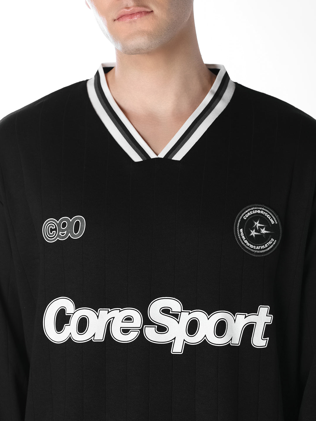Black Printed Sporty Sweatshirt