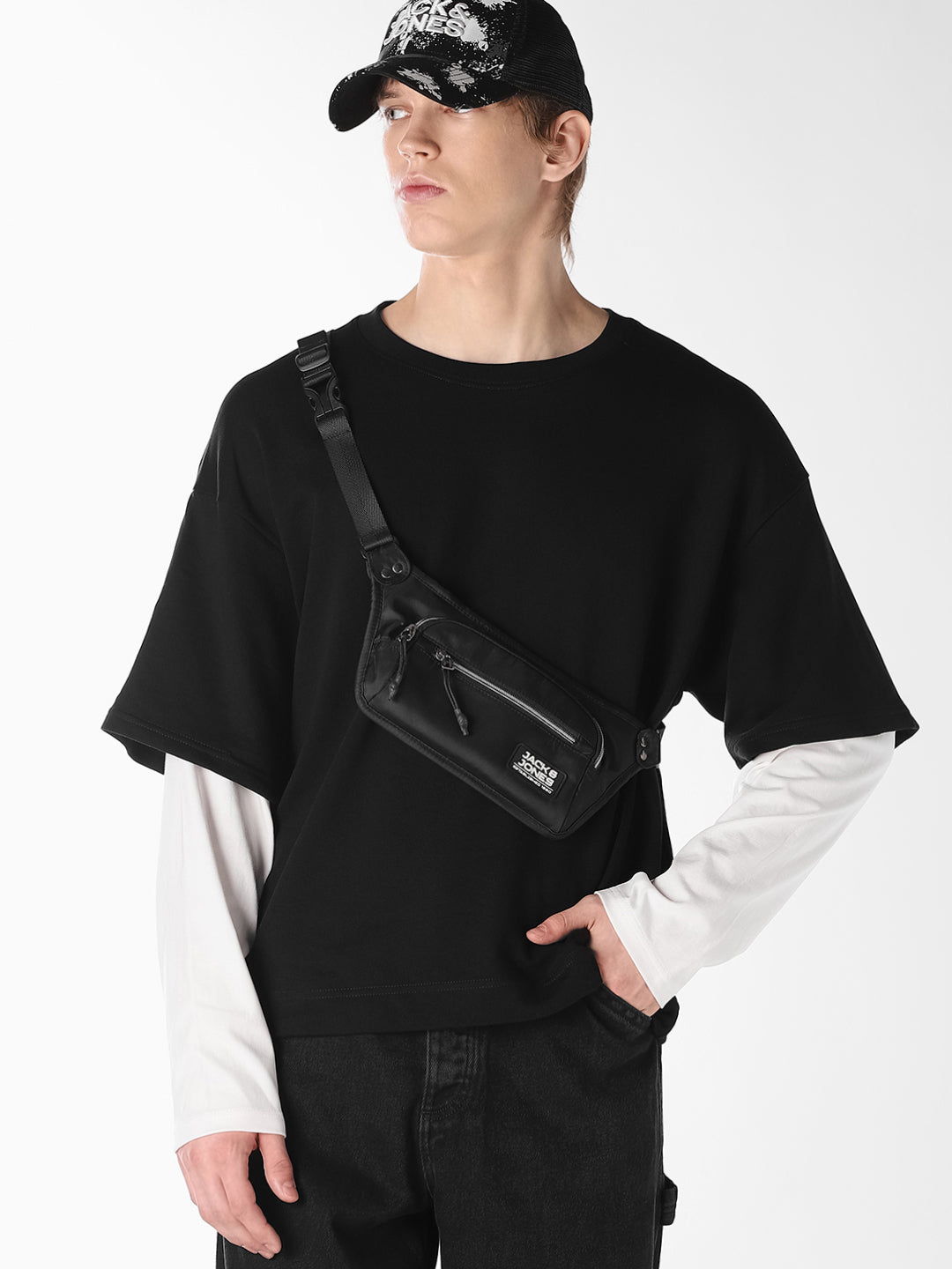 Black Double Layered Sweatshirt - XS