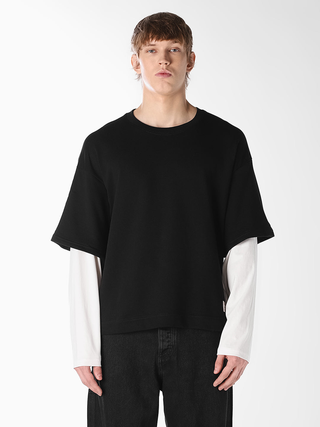 Black Double Layered Sweatshirt