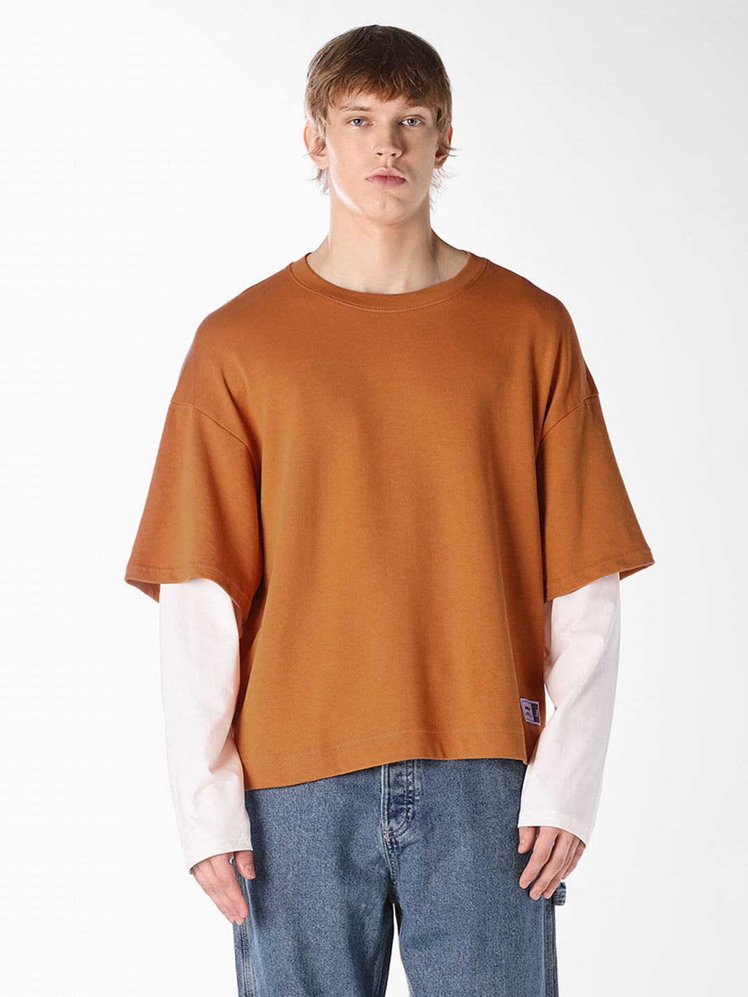 Orange Double Layered Sweatshirt