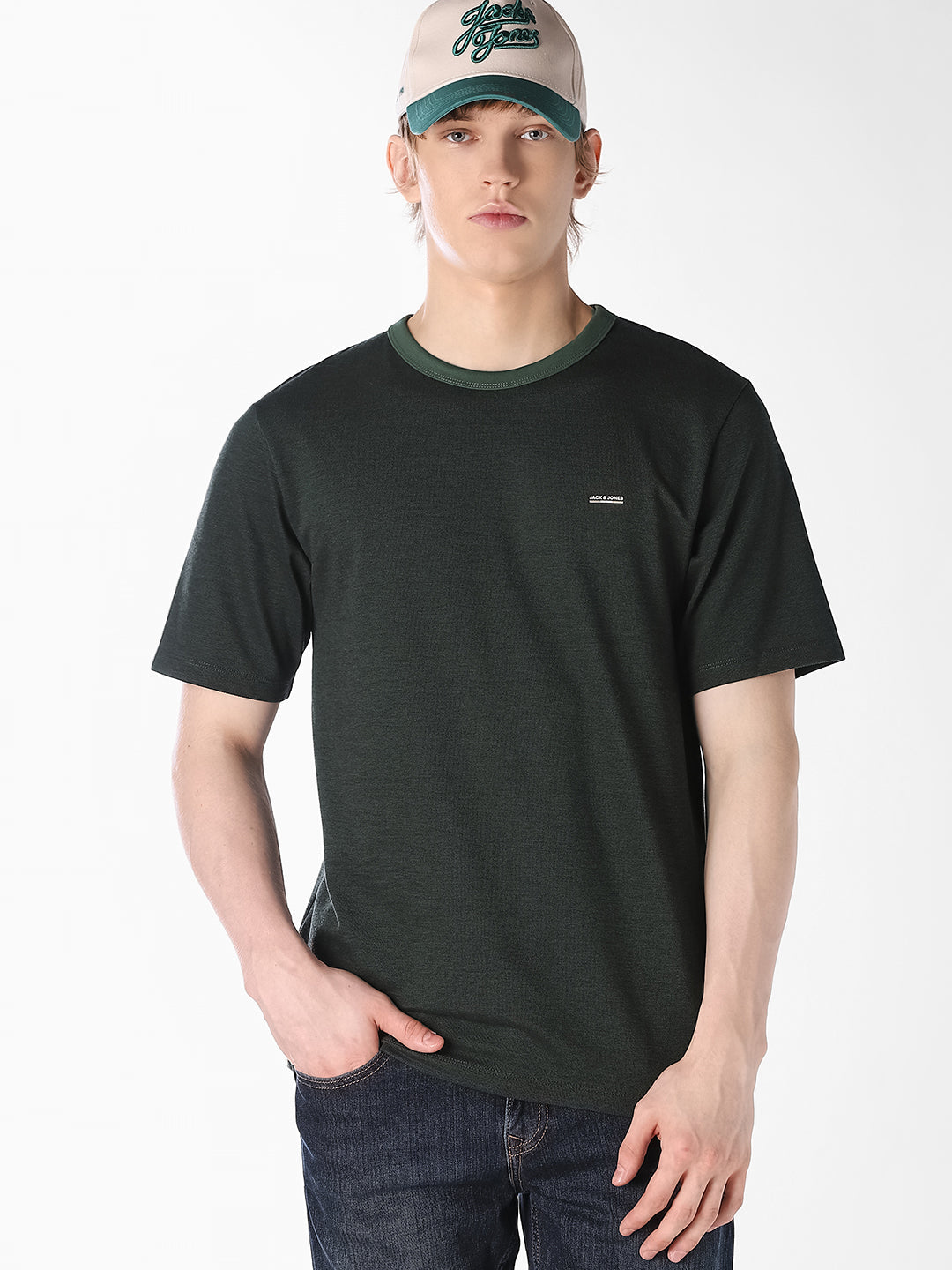 Dark Green Cotton T-shirt - XS