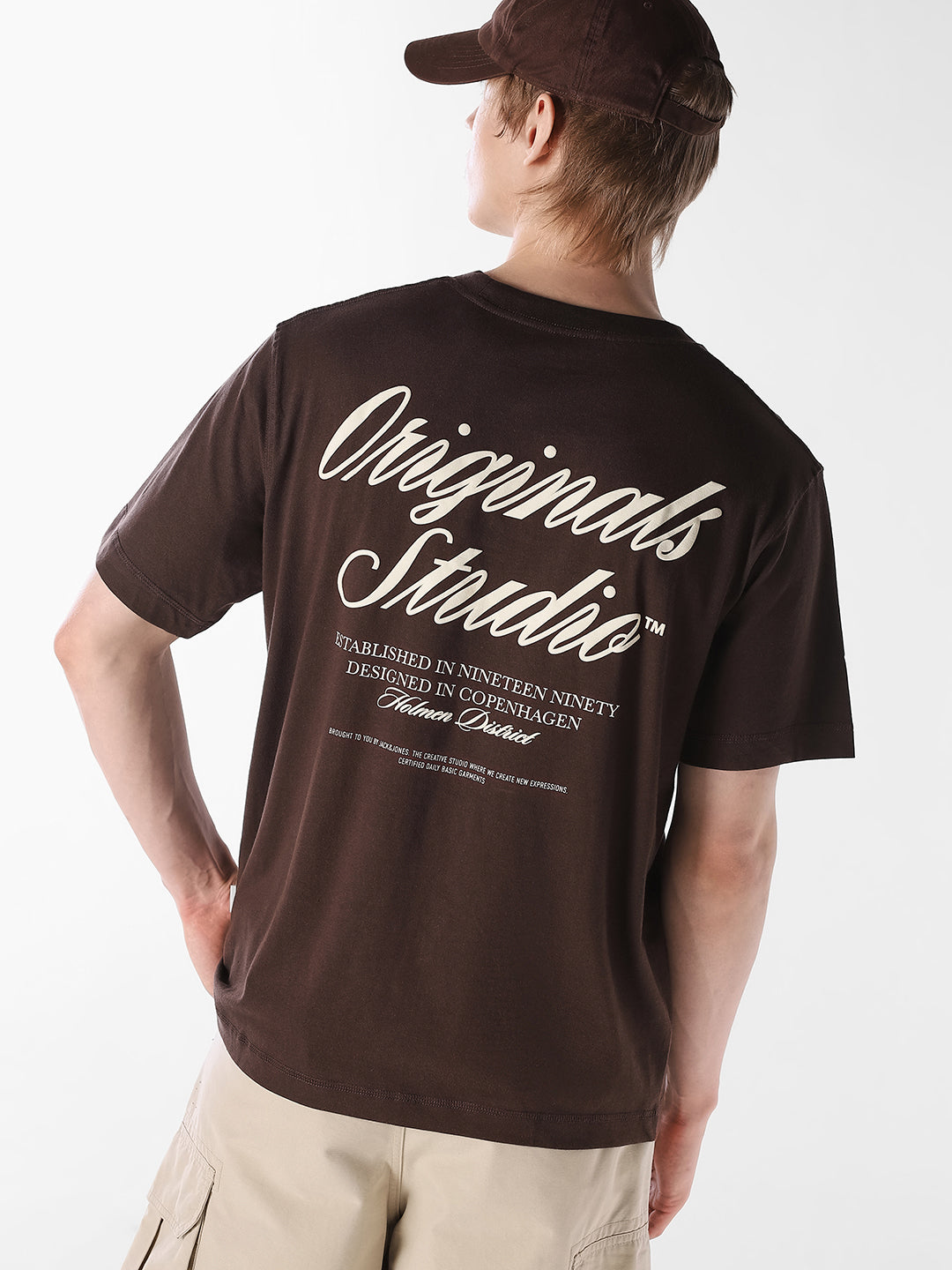 Brown Typographic Crew Neck T-shirt