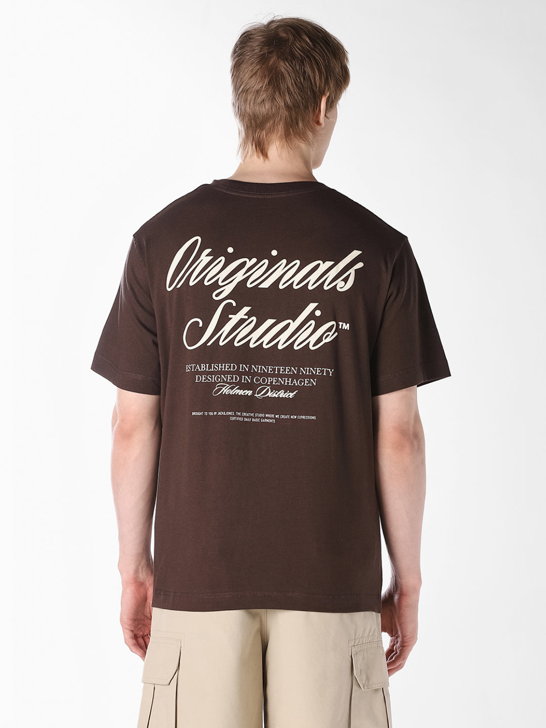 Brown Typographic Crew Neck T-shirt