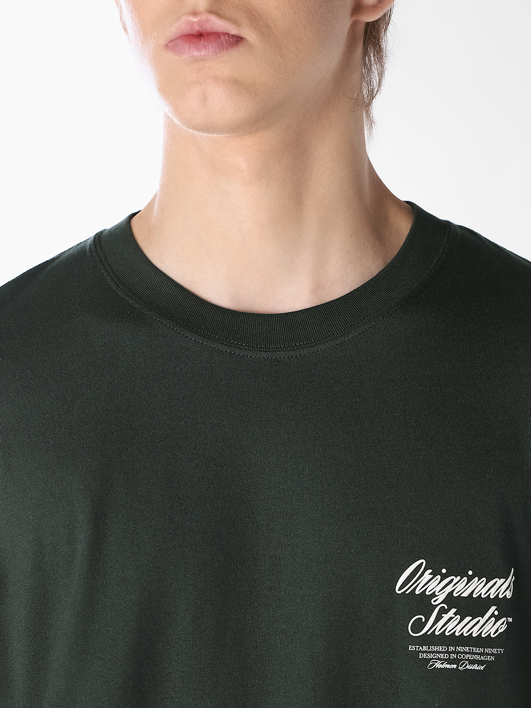 Green Typographic Crew Neck T-shirt