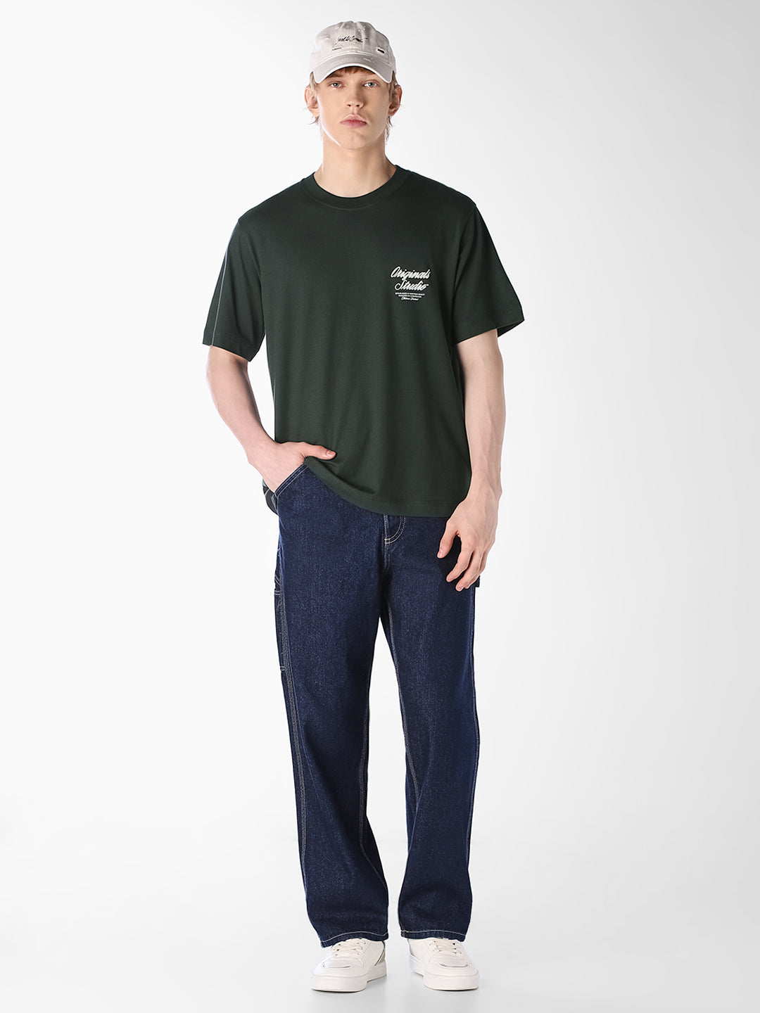 Green Typographic Crew Neck T-shirt