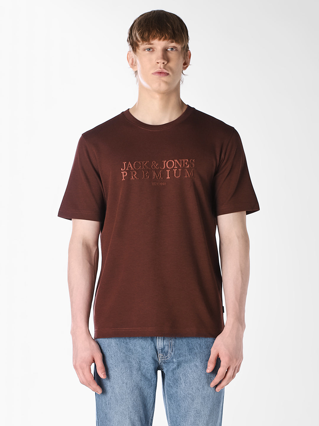 Dark Brown Embroidered T-shirt