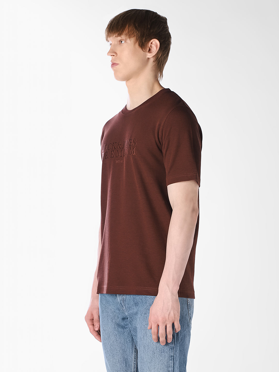 Dark Brown Embroidered T-shirt