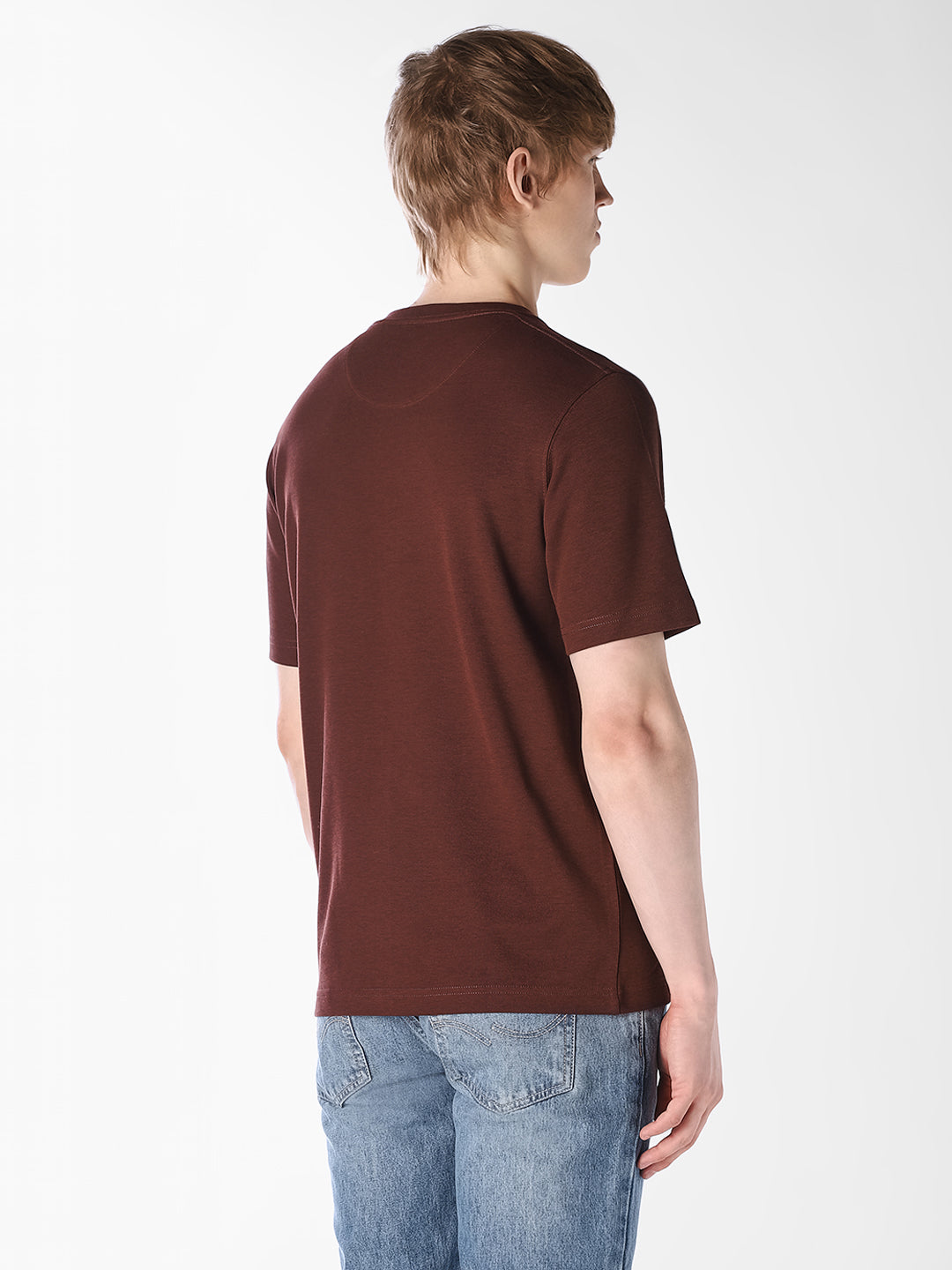 Dark Brown Embroidered T-shirt