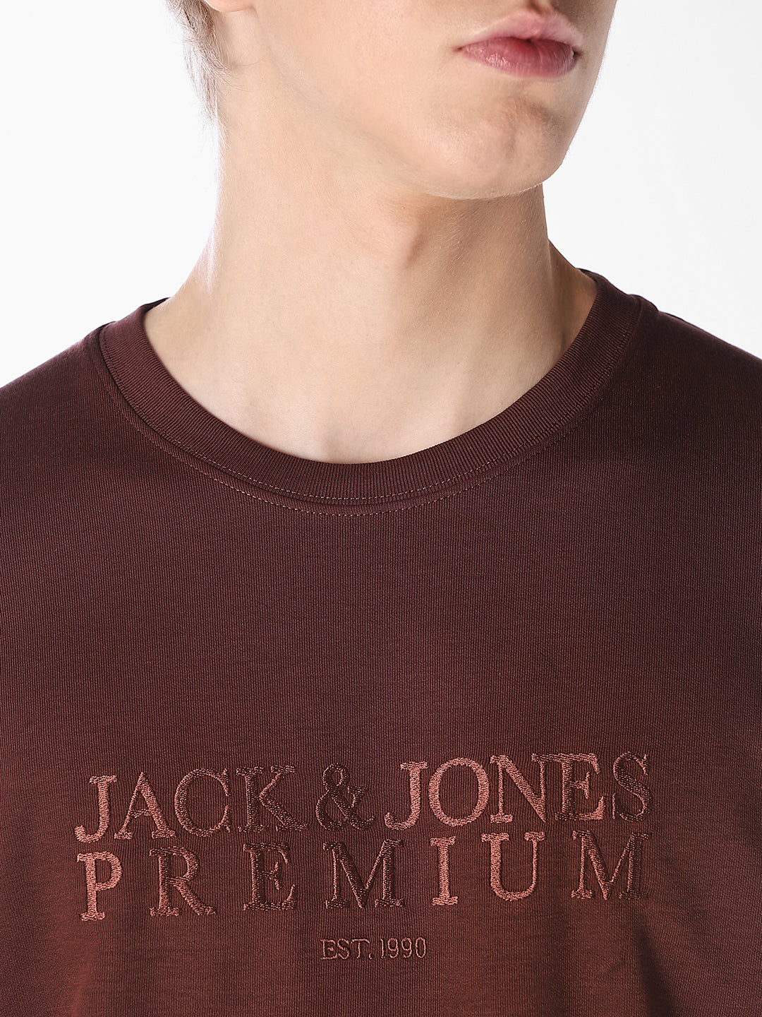 Dark Brown Embroidered T-shirt