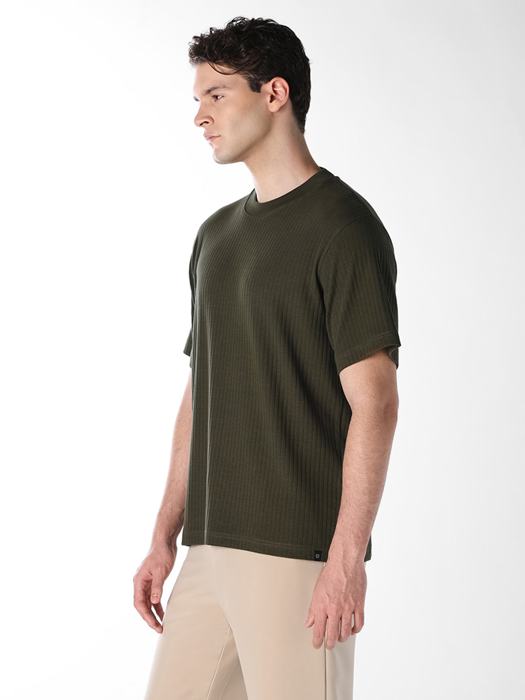 Dark Green Textured T-shirt