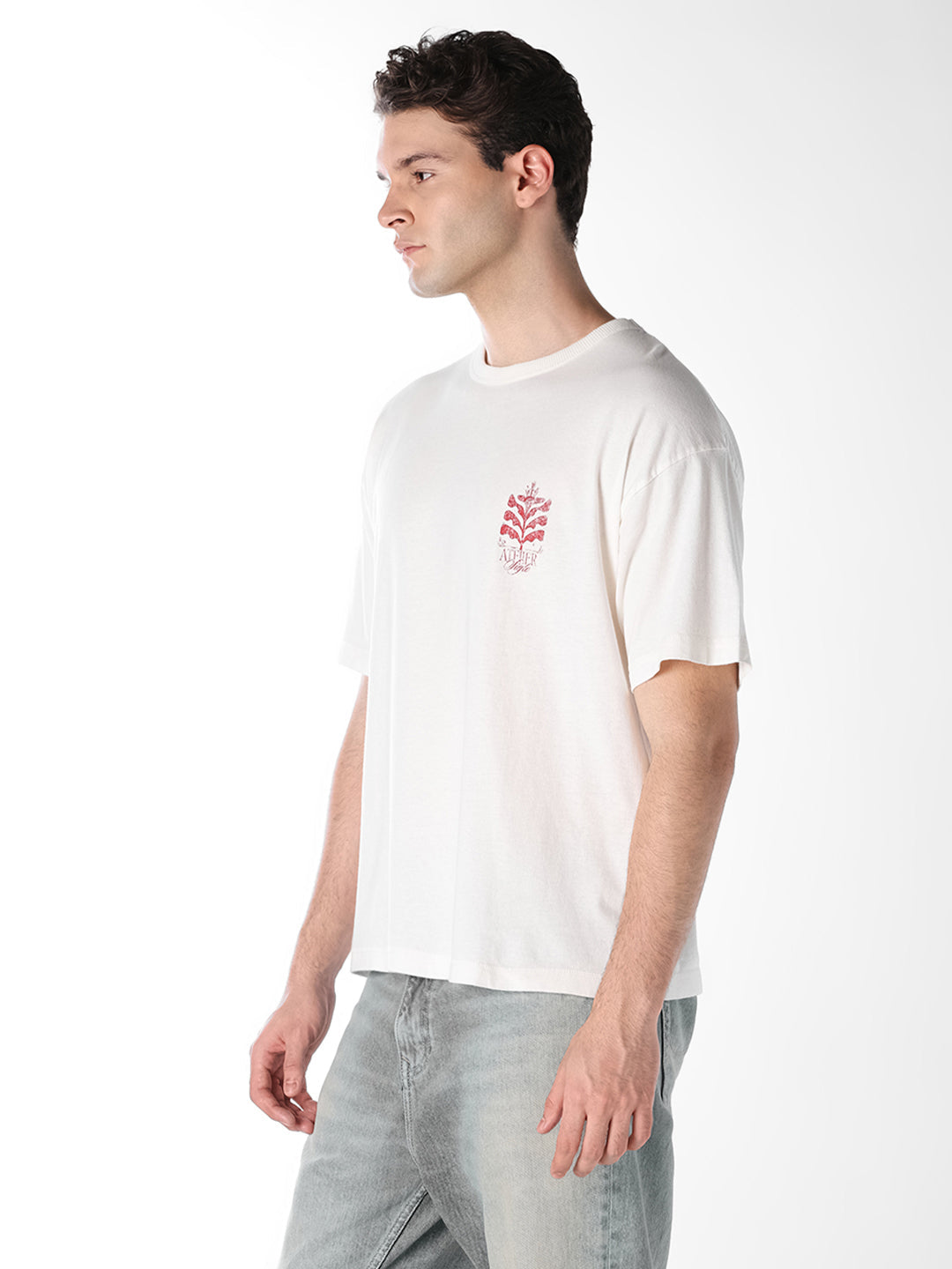 White Printed Back Boxy Fit T-shirt
