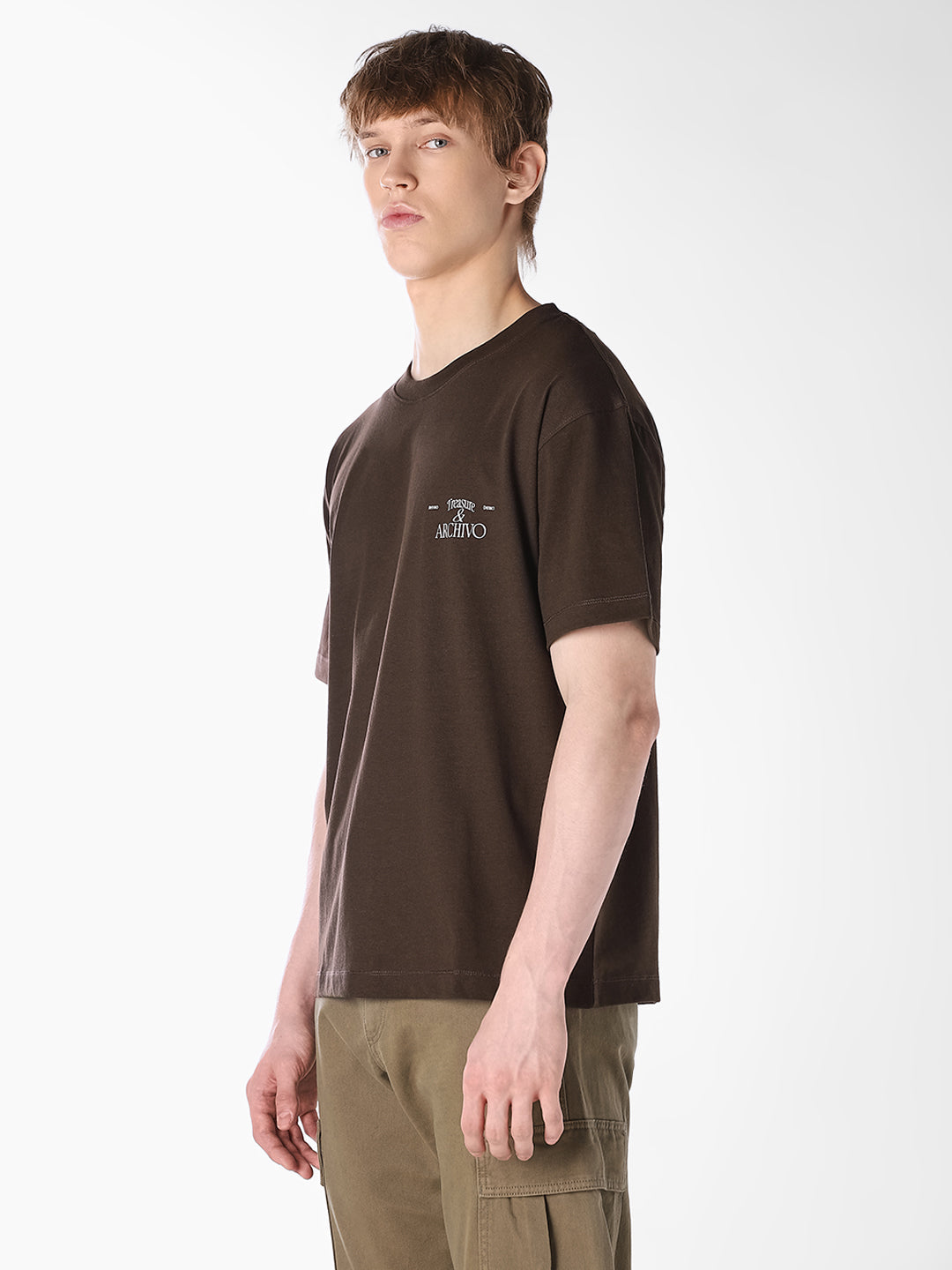 Dark Brown Printed T-shirt