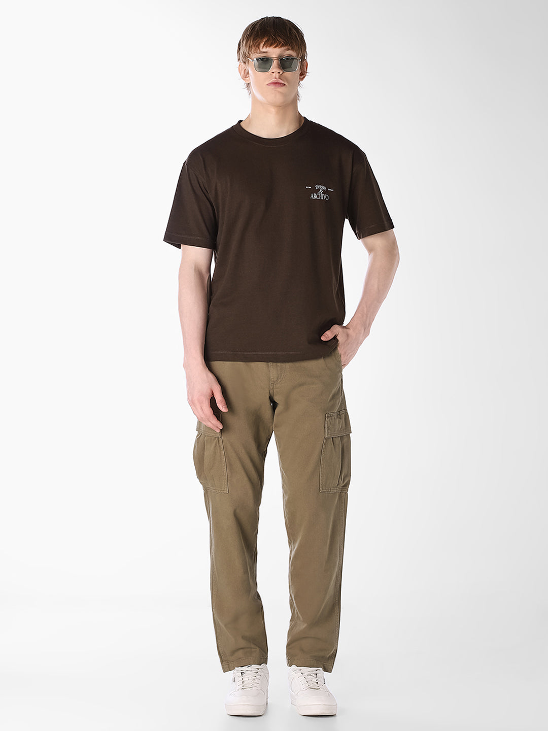 Dark Brown Printed T-shirt