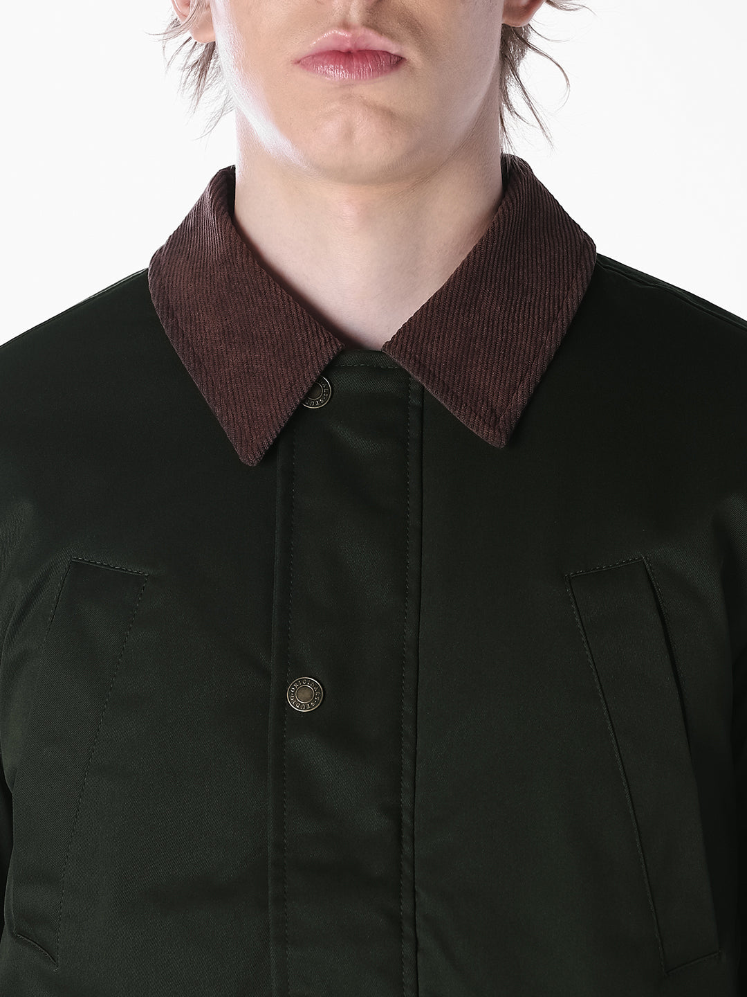 Green Padded Regular Fit Jacket