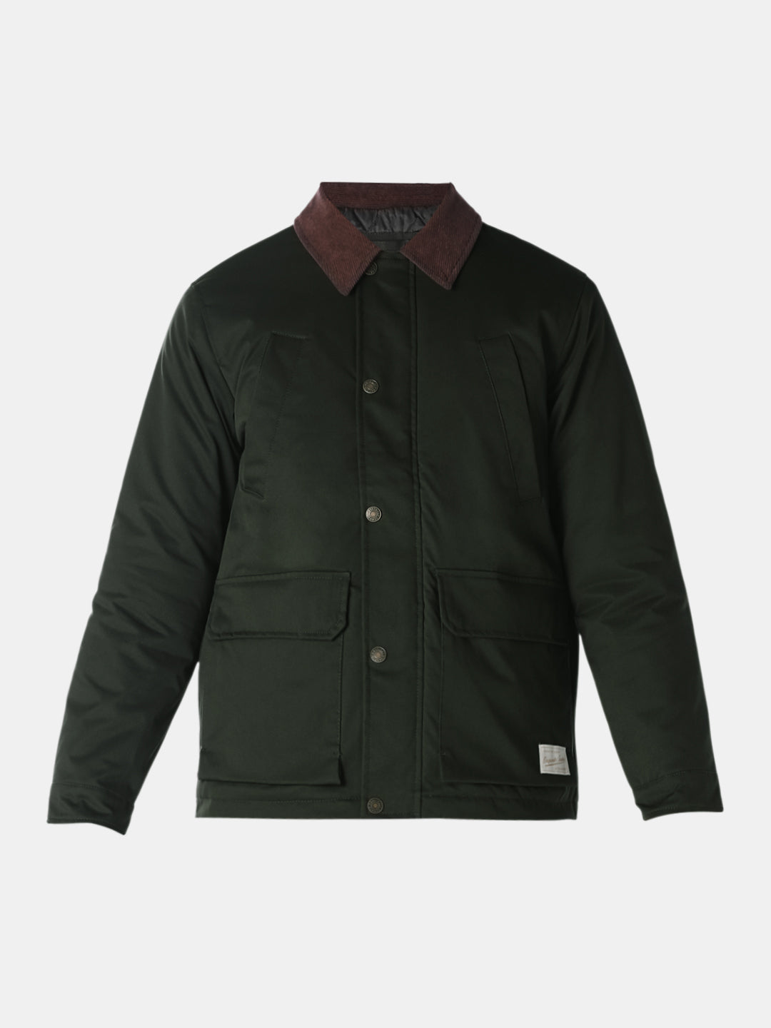 Green Padded Regular Fit Jacket